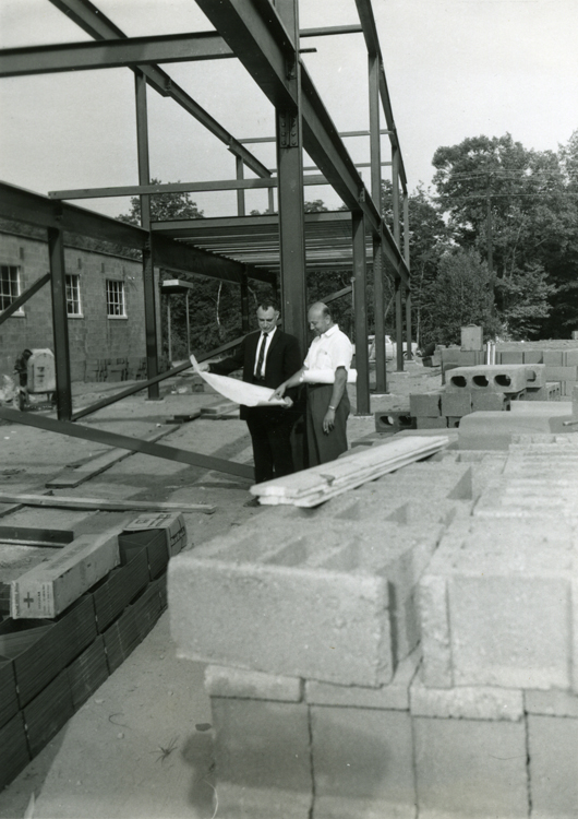 Image: Kurt Landsberger & architect looking at plans for the Pequannock NJ building