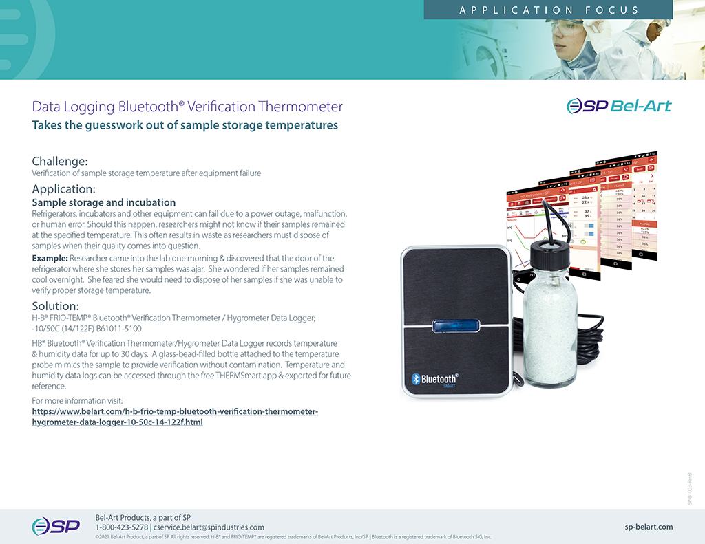 Image: H-B® FRIO-TEMP® Bluetooth Verification Thermometer/ Hygrometer Data Loggers