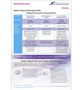 Image: SP Scientific Spinbar Shape & Performance Guide