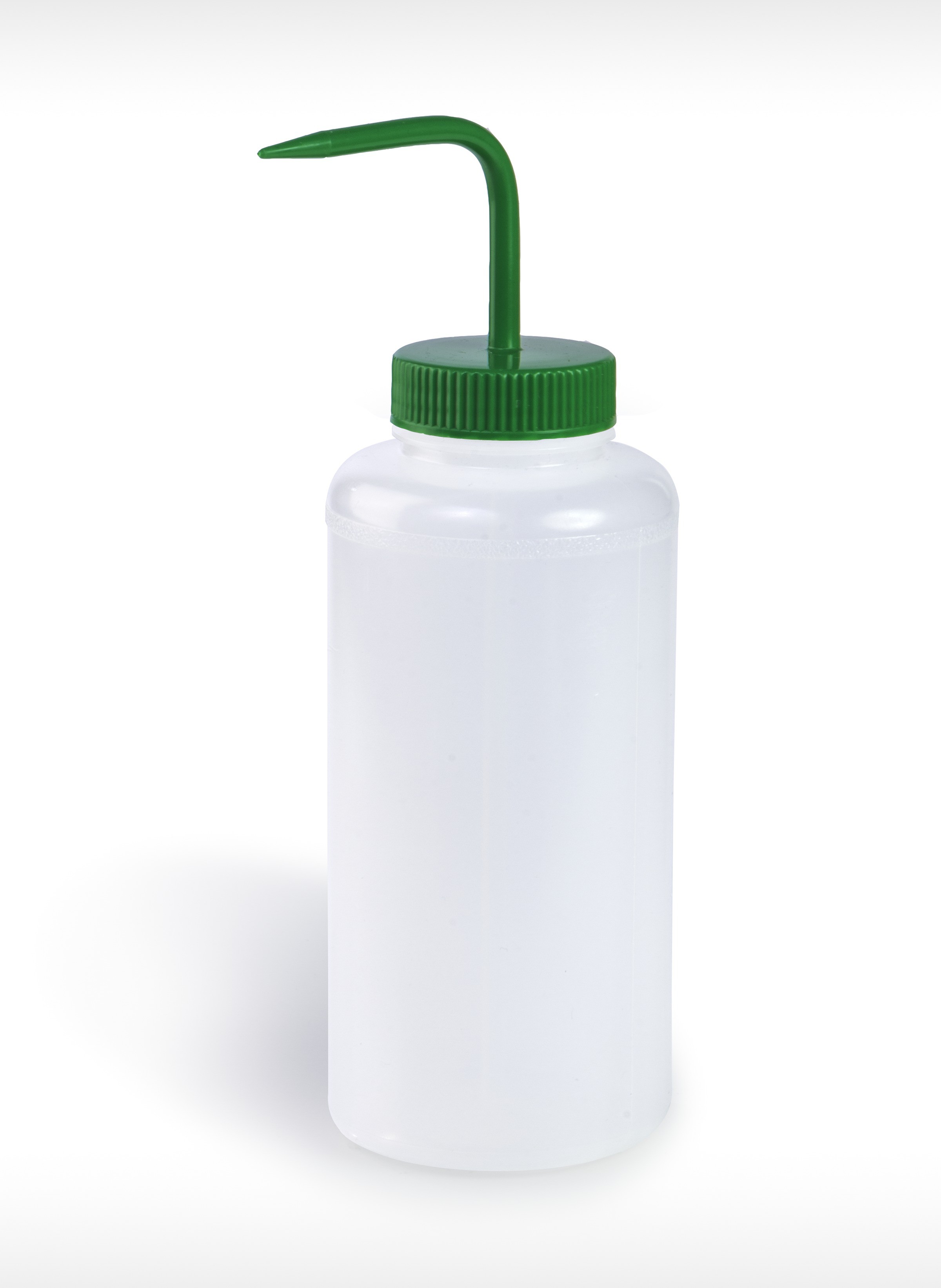 SP Bel-Art Wide-Mouth 1000ml (32oz) Polyethylene Wash Bottles; Green Polypropylene Cap, 53mm Closure (Pack of 4)