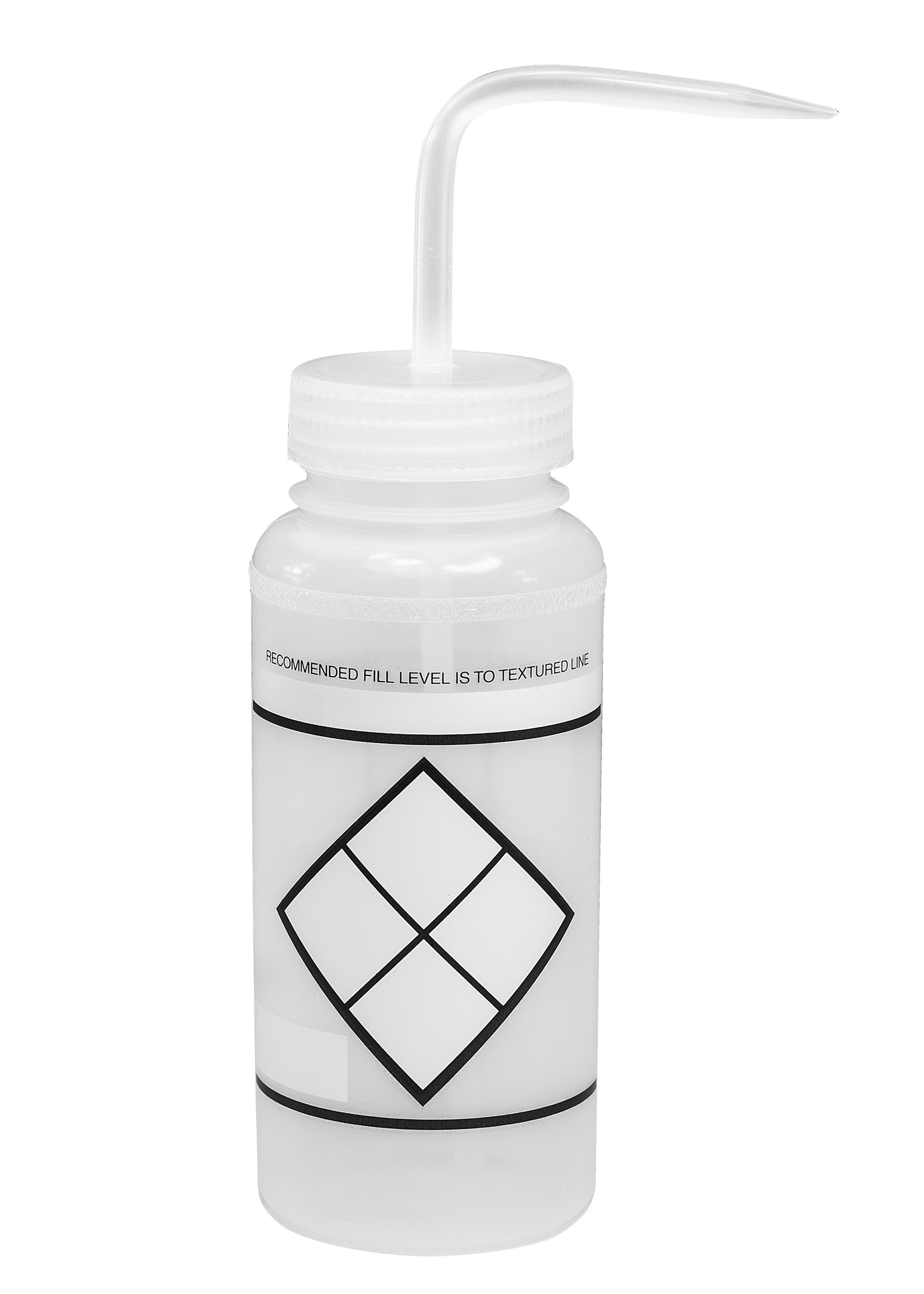 SP Bel-Art Safety-Labeled 2-Color LYOB Wide-Mouth Wash Bottles; 500ml (16oz), Polyethylene w/Natural Polypropylene Cap (Pack of 6)