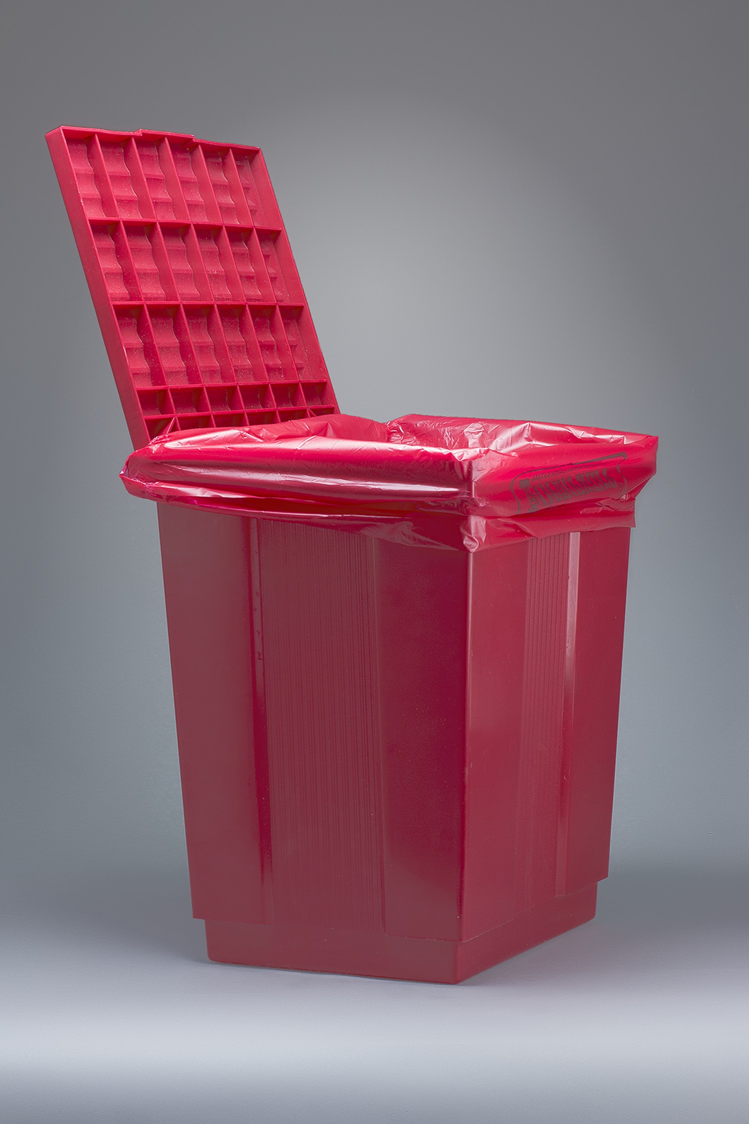SP Bel-Art Polypropylene Biohazard Disposal Can with Lift-up Cover for 19W x 23 in. H Bags; 9 x 12 x 11¹/₂ in.