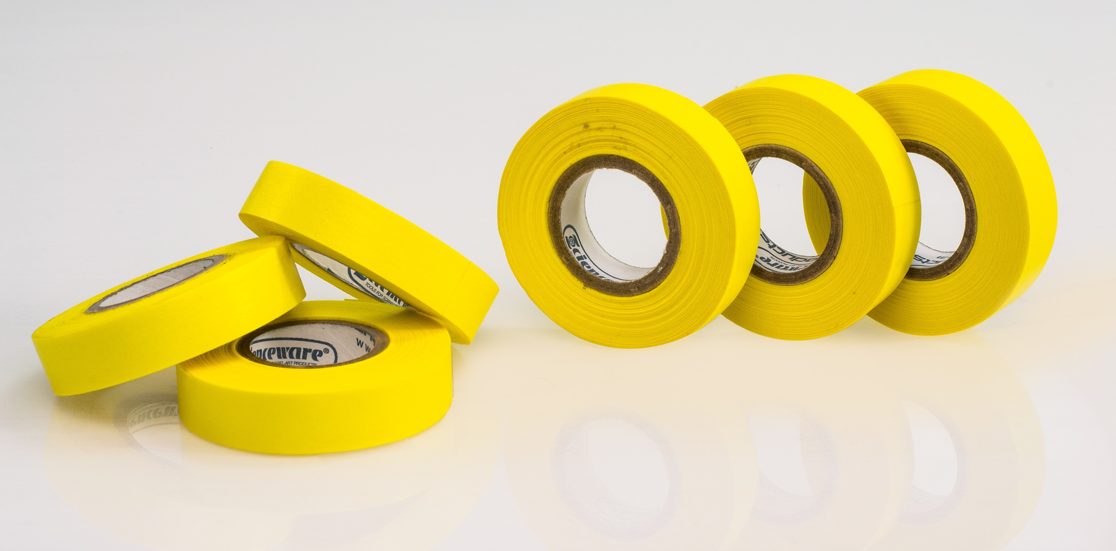 SP Bel-Art Write-On Yellow Label Tape; 15yd Length, ¹/₂ in. Width, 1 in. Core (Pack of 6)