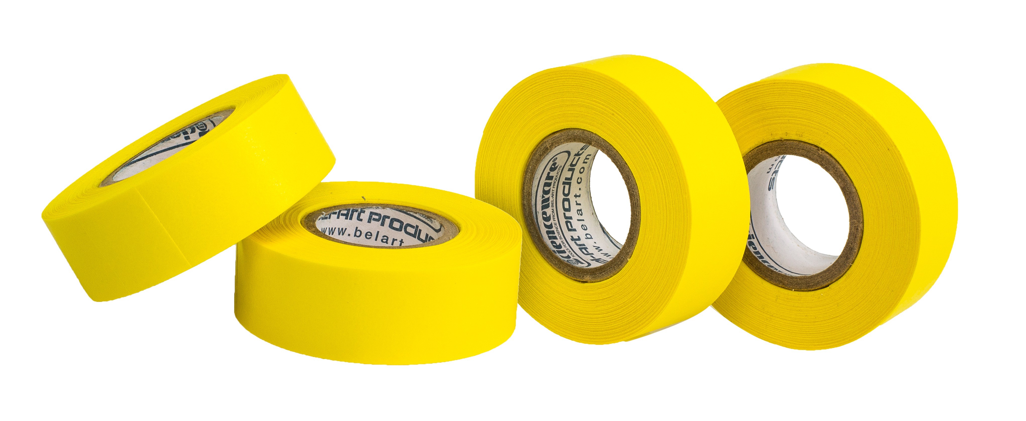 SP Bel-Art Write-On Yellow Label Tape; 15yd Length, ³/₄ in. Width, 1 in. Core (Pack of 4)