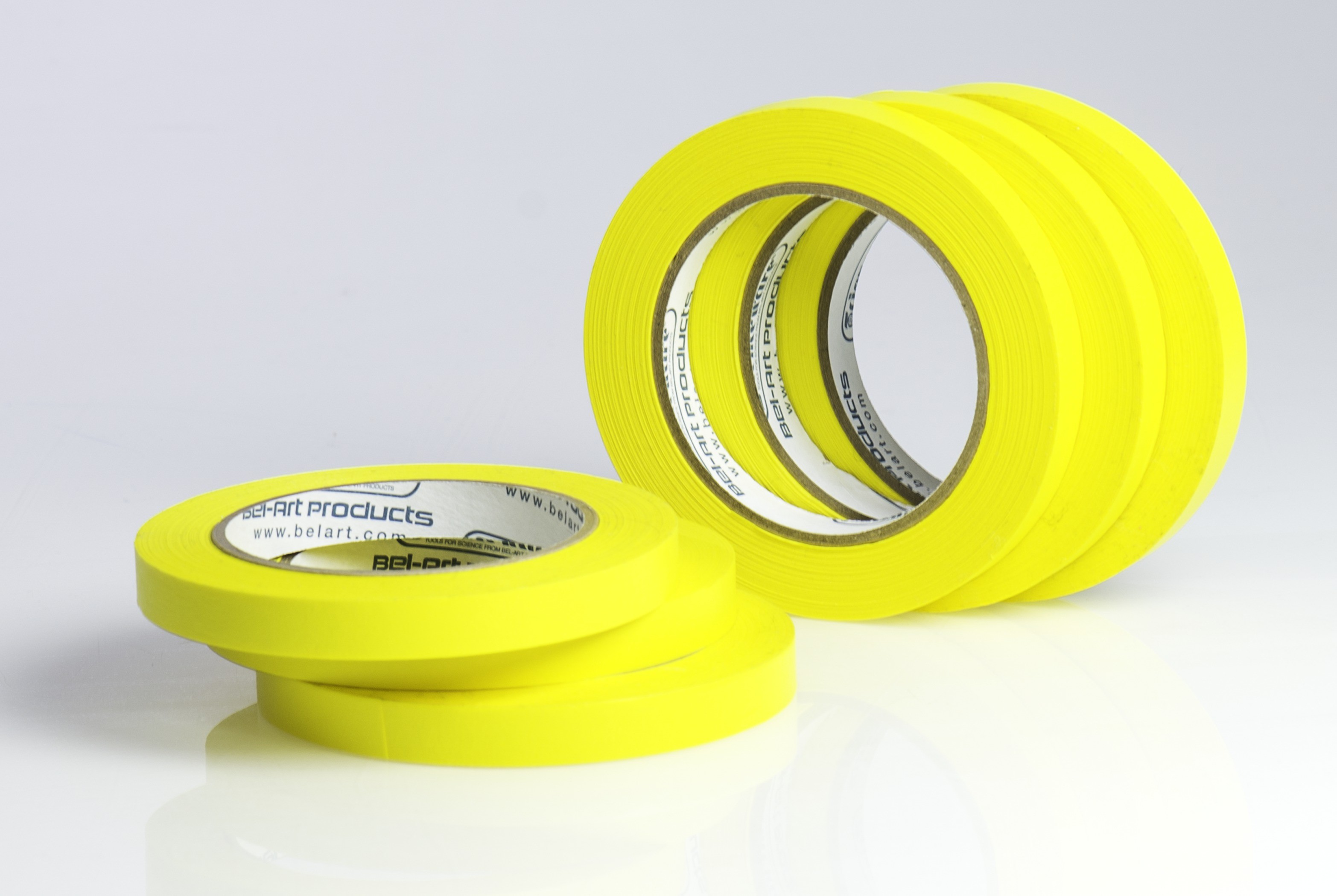 SP Bel-Art Write-On Yellow Label Tape; 40yd Length, ¹/₂ in. Width, 3 in. Core (Pack of 6)