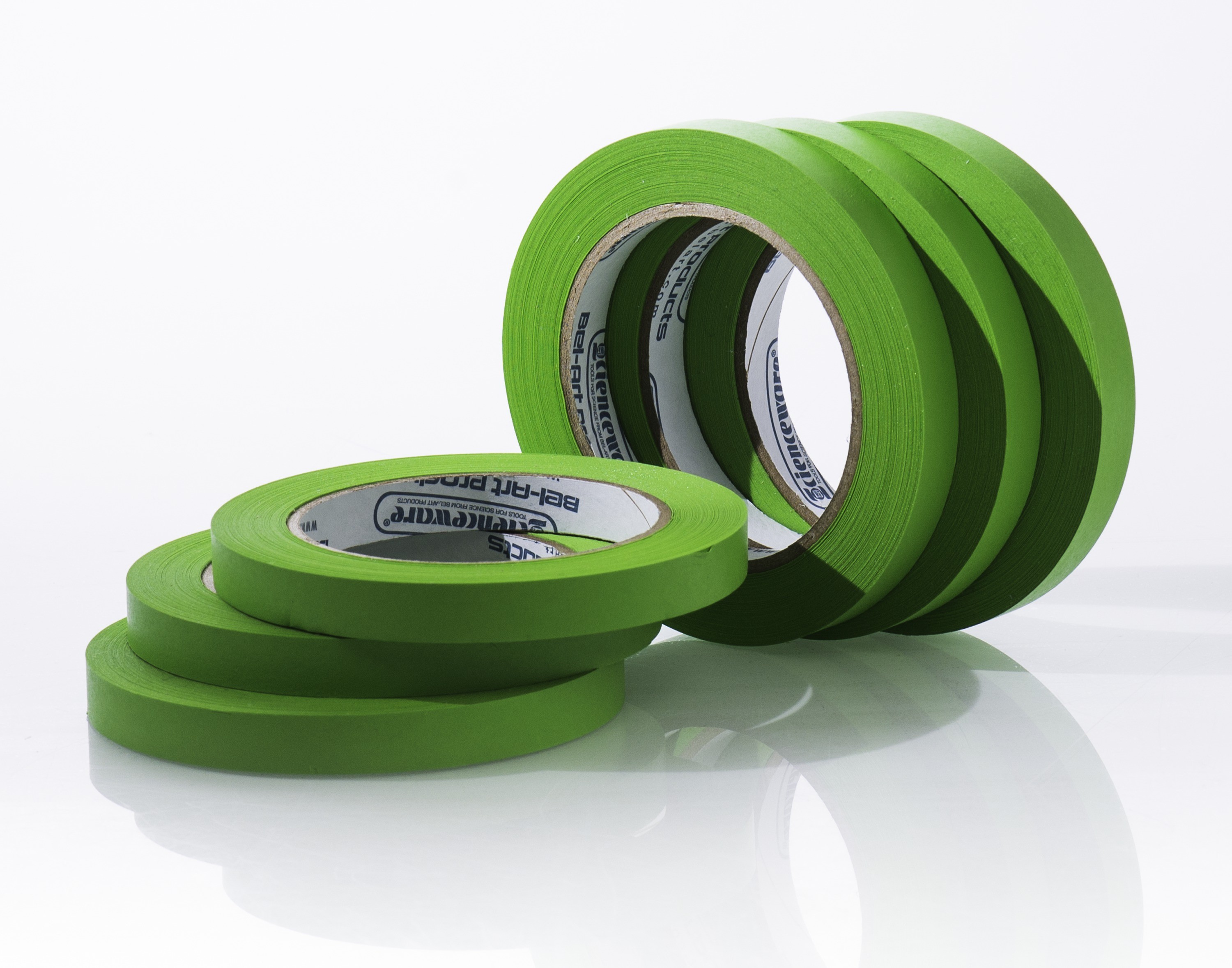 SP Bel-Art Write-On Green Label Tape; 40yd Length, ¹/₂ in. Width, 3 in. Core (Pack of 6)