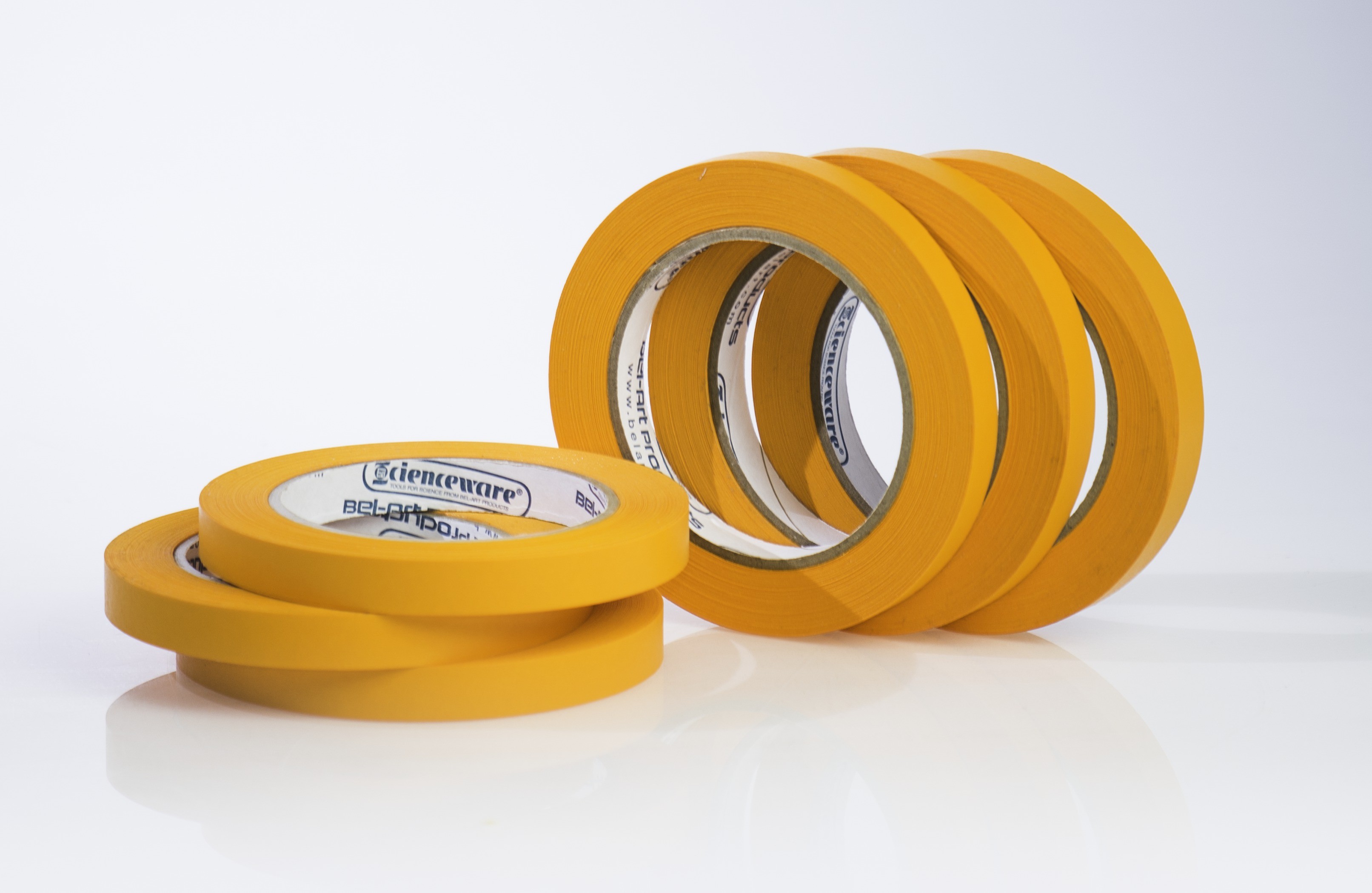 SP Bel-Art Write-On Orange Label Tape; 40yd Length, ¹/₂ in. Width, 3 in. Core (Pack of 6)