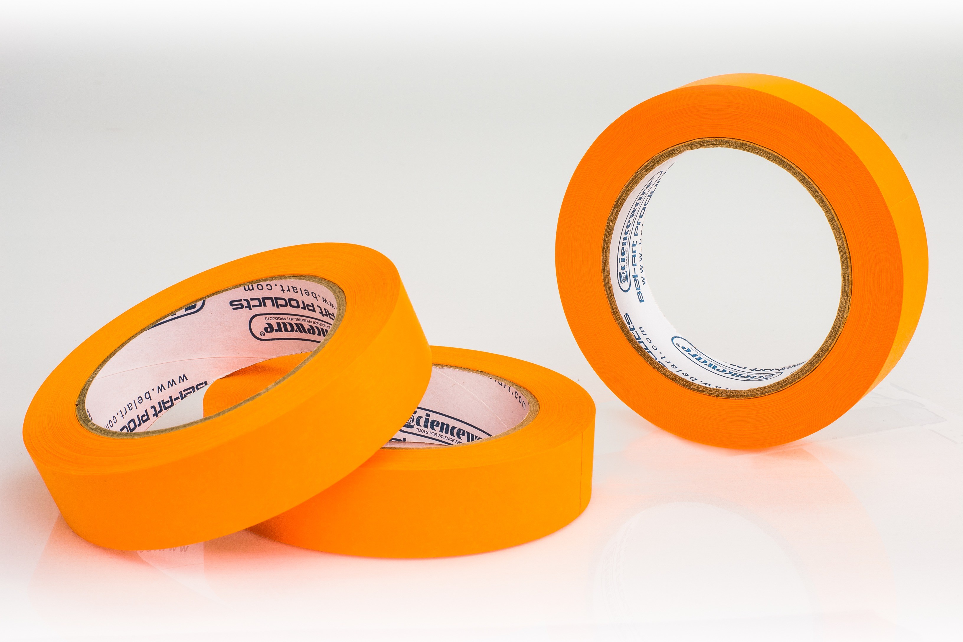 SP Bel-Art Write-On Orange Label Tape; 40yd Length, 1 in. Width, 3 in. Core (Pack of 3)