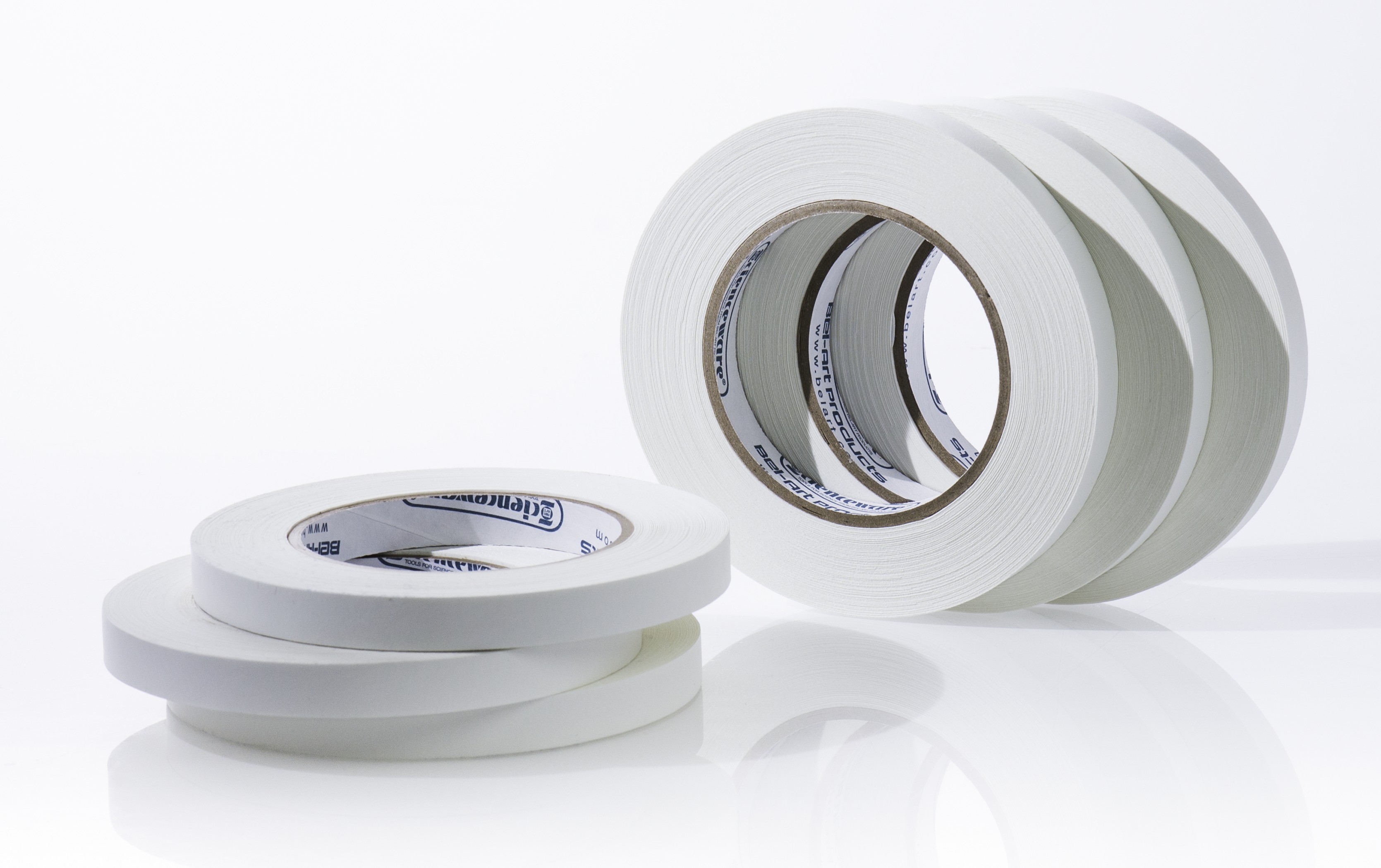 SP Bel-Art Write-On White Label Tape; 60yd Length, ¹/₂ in. Width, 3 in. Core (Pack of 6)