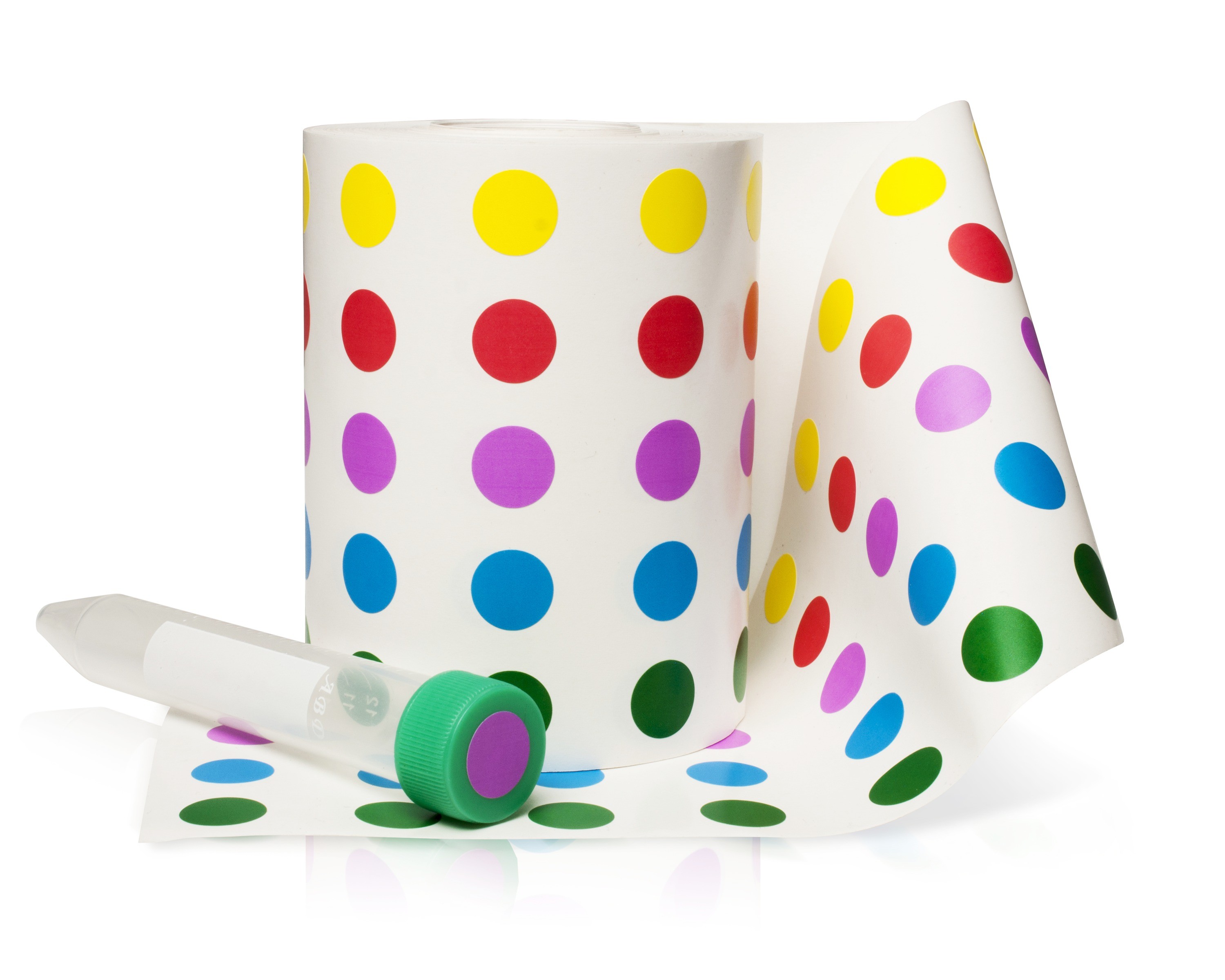 SP Bel-Art Cryogenic Storage Labels; Roll of 13mm Dots for 1.5-2ml Tubes, Assorted (5000 labels)