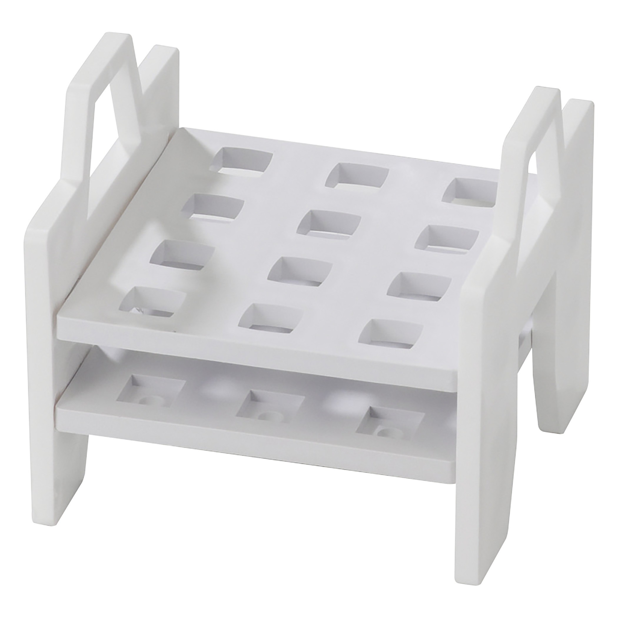 SP Bel-Art Cuvette Rack; For 10mm Cuvettes, 12 Places, Stackable, 4¼ x 4⅜ x 4⅜ in., Polypropylene