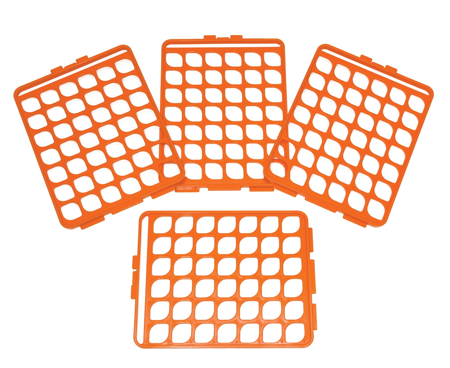 SP Bel-Art Switch-Grid Test Tube Rack Grids; For 10-13mm Tubes, Orange (Pack of 4)