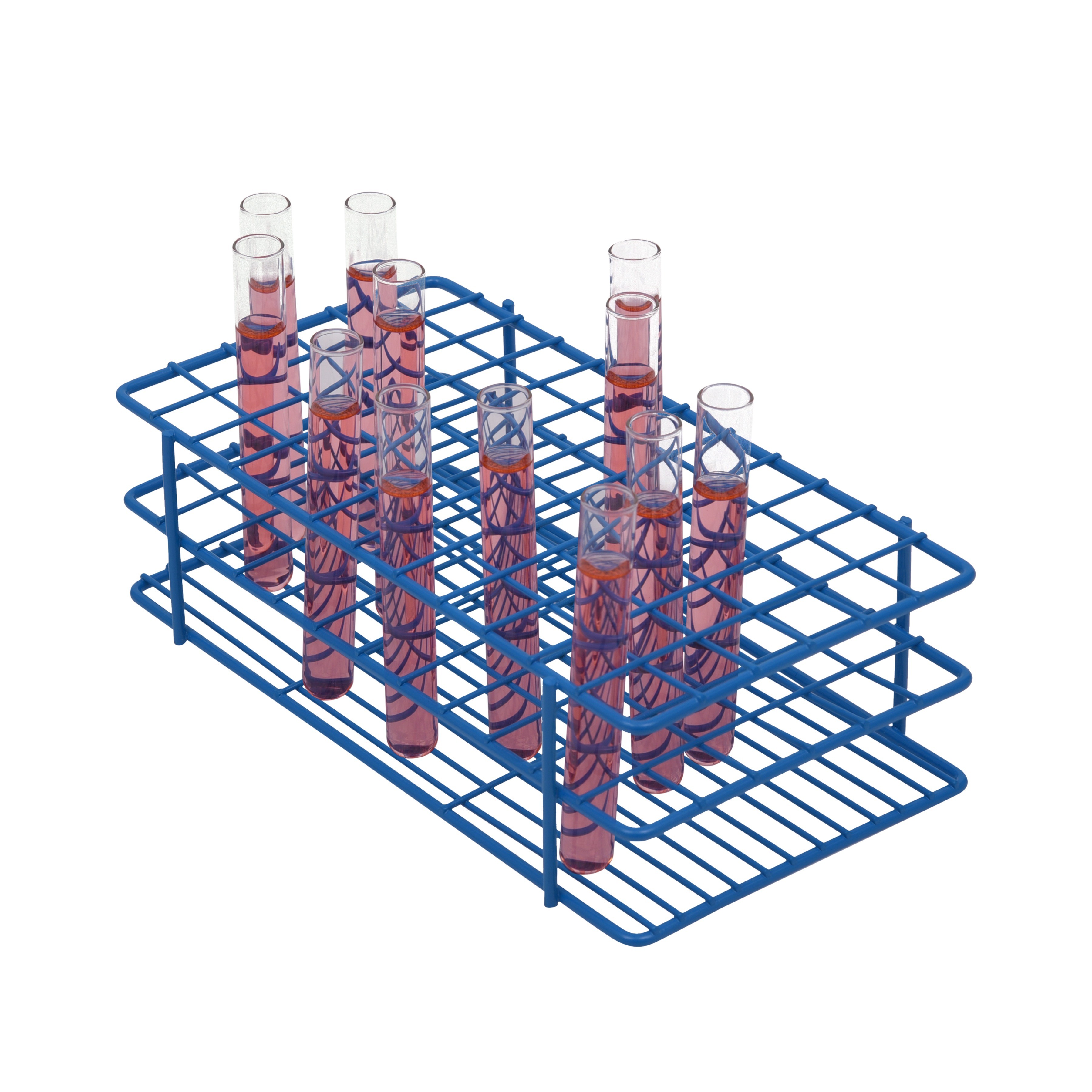 SP Bel-Art Poxygrid Test Tube Rack - 40 Place Holder For 16-20mm Tubes, Blue Epoxy Coated