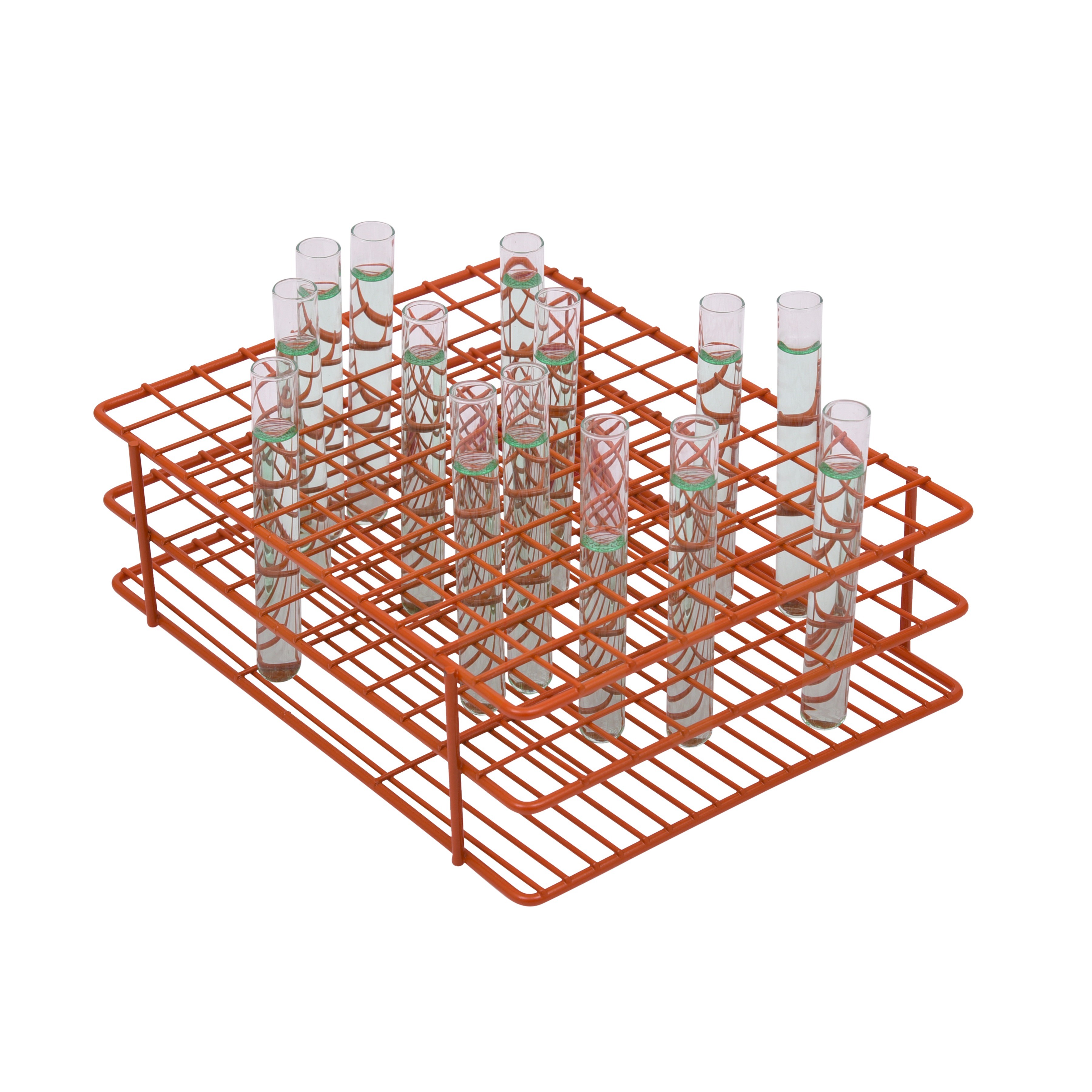 SP Bel-Art Poxygrid Test Tube Rack; For 10-13mm Tubes, 108 Places, Orange