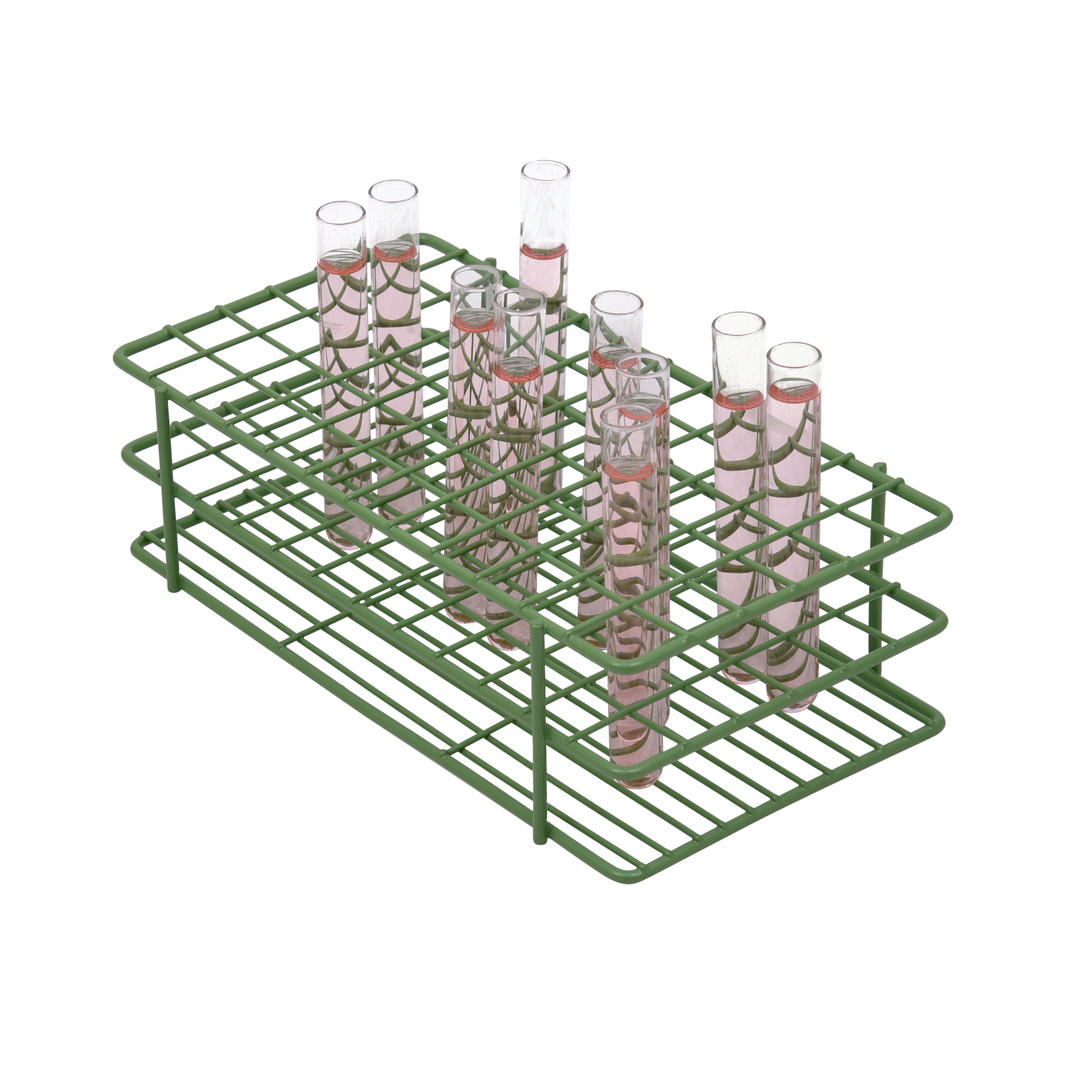SP Bel-Art Poxygrid Test Tube Rack; For 13-16mm Tubes, 72 Places, Green