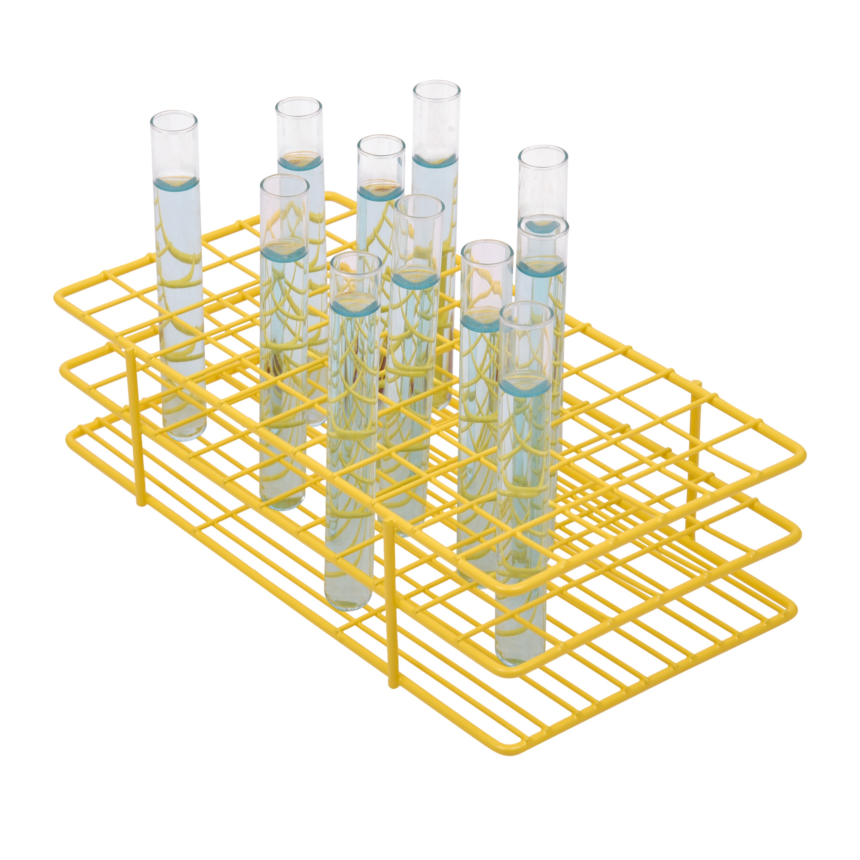 SP Bel-Art Poxygrid Test Tube Rack; For 13-16mm Tubes, 72 Places, Yellow