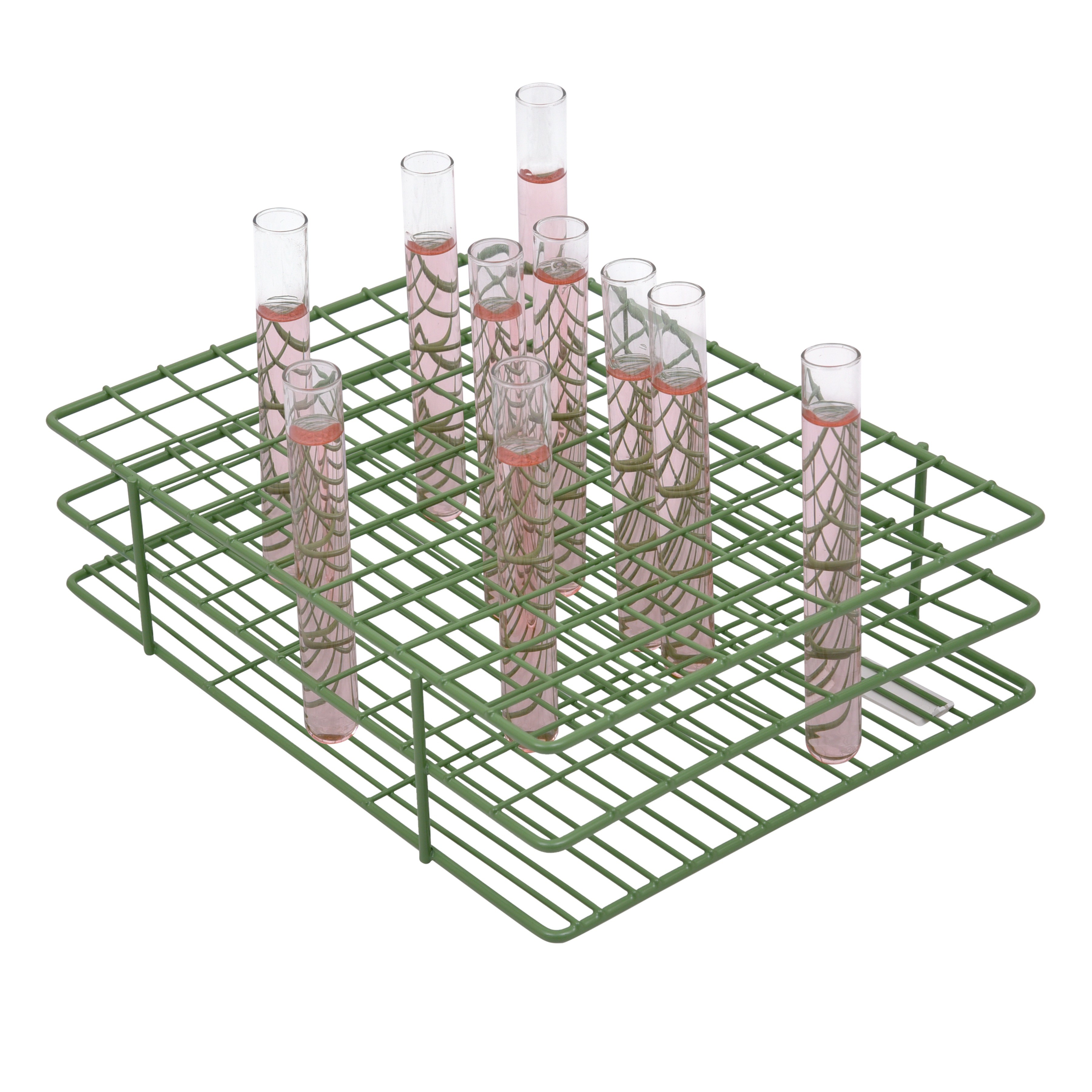 SP Bel-Art Poxygrid Test Tube Rack; For 13-16mm Tubes, 108 Places, Green