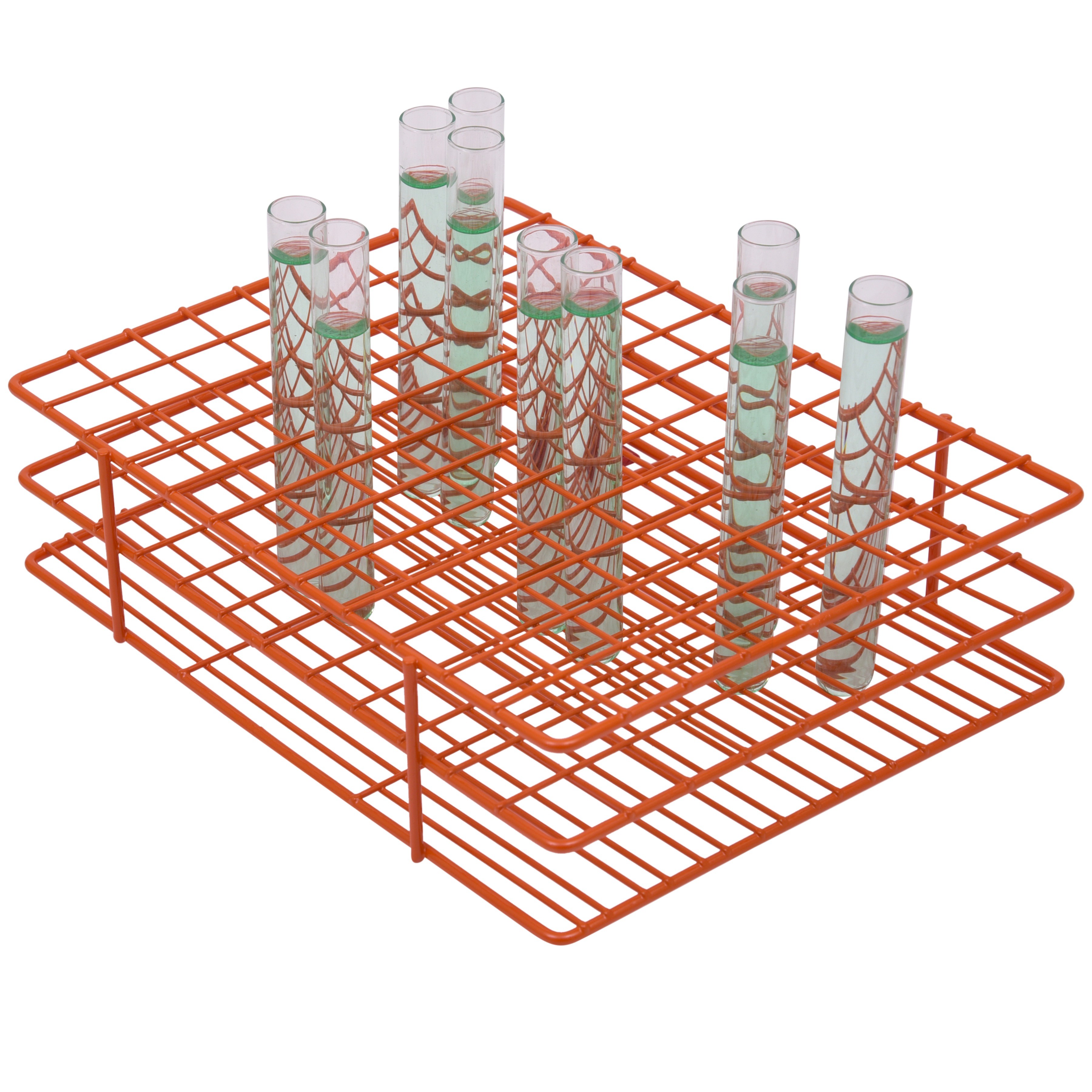 SP Bel-Art Poxygrid Test Tube Rack; For 13-16mm Tubes, 108 Places, Orange