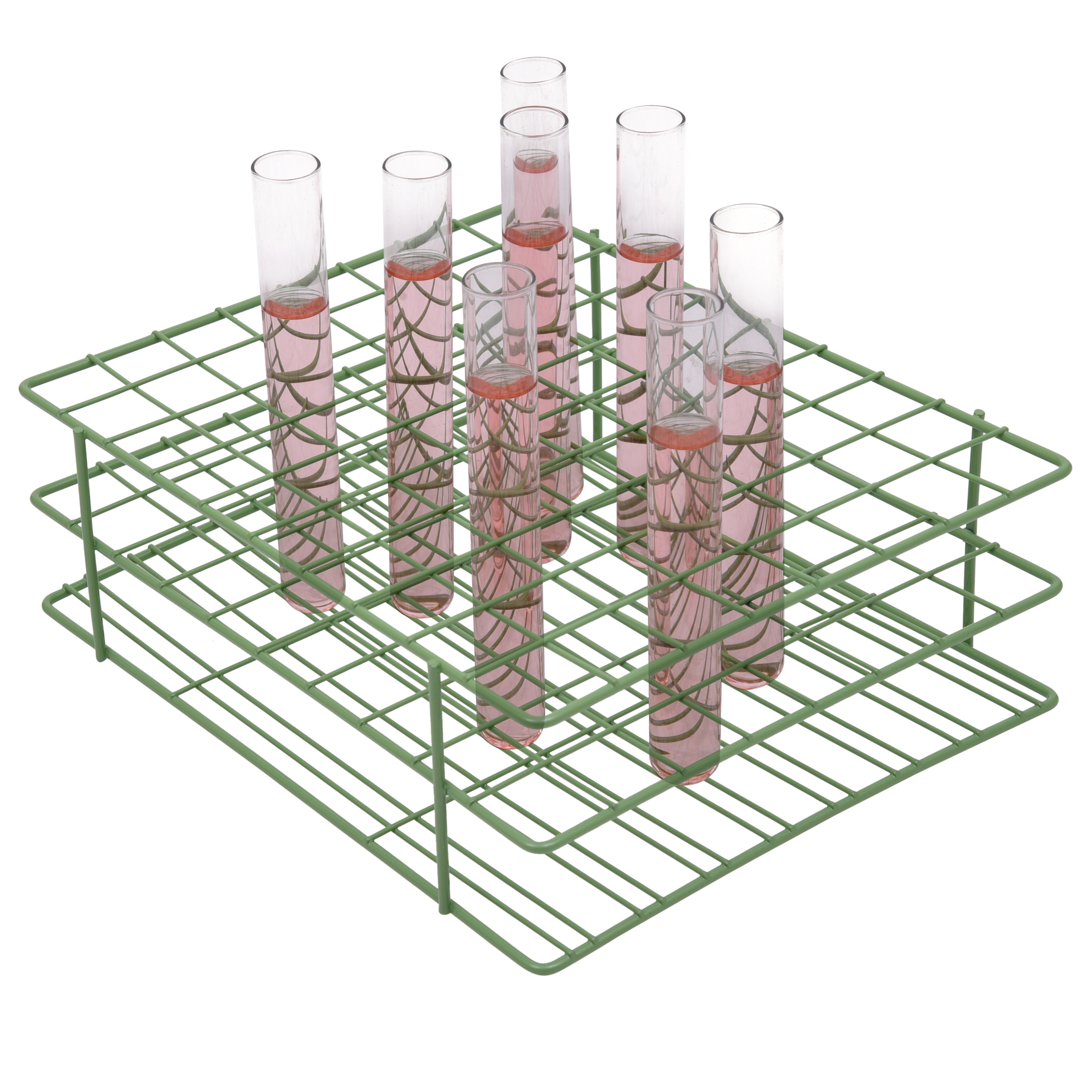 SP Bel-Art Poxygrid Test Tube Rack; For 16-20mm Tubes, 80 Places, Green
