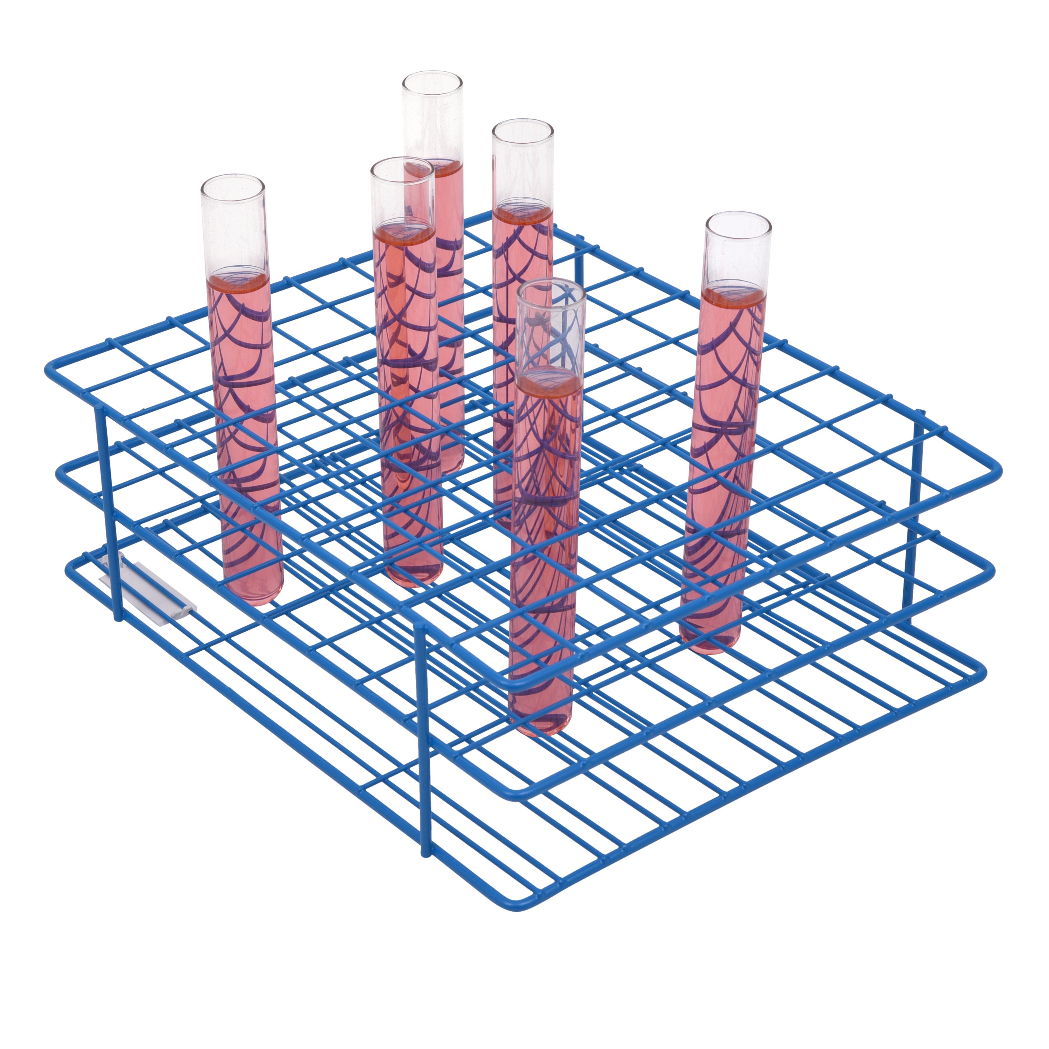SP Bel-Art Poxygrid Test Tube Rack; For 16-20mm Tubes, 80 Places, Blue