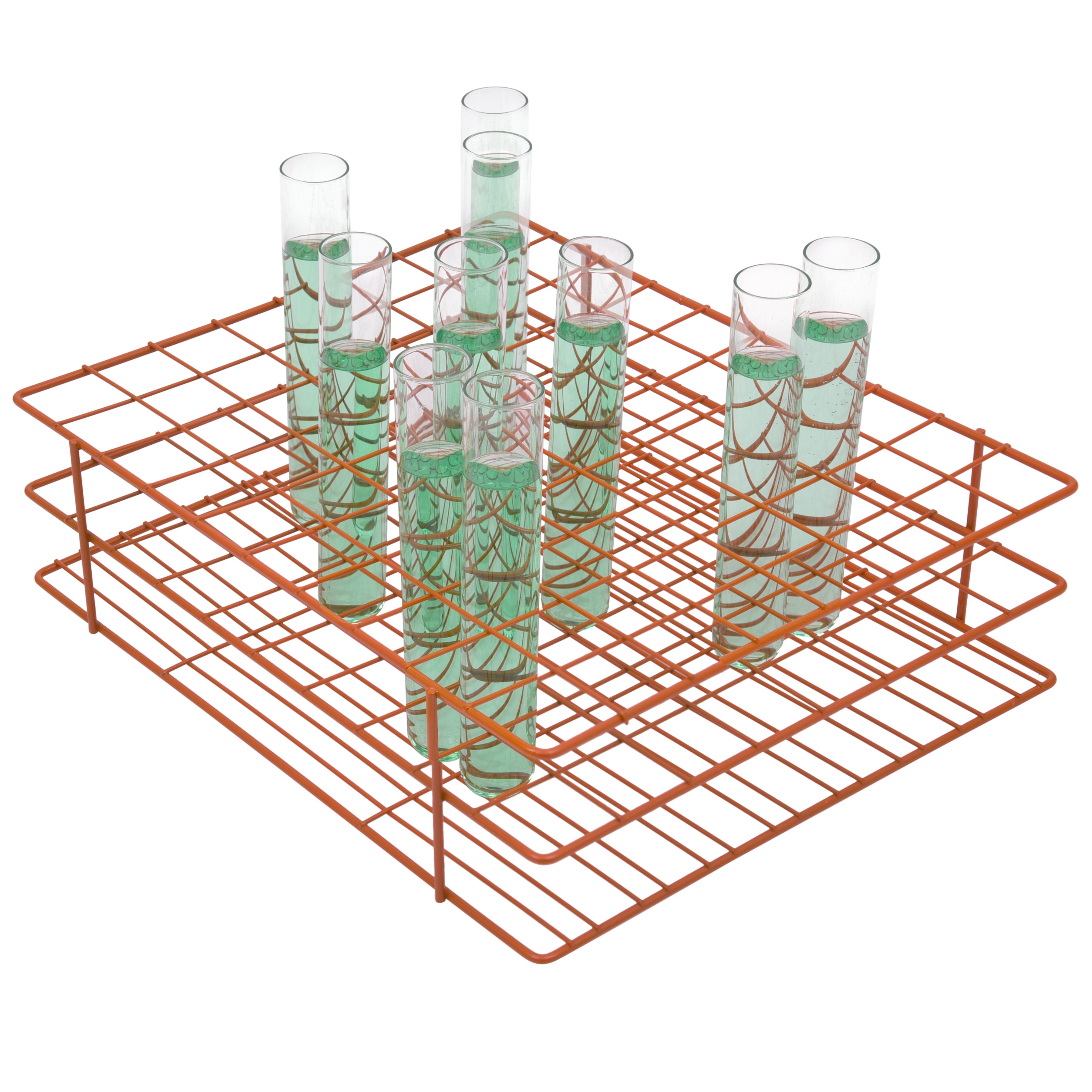 SP Bel-Art Poxygrid Test Tube Rack; For 20-25mm Tubes, 80 Places, Orange