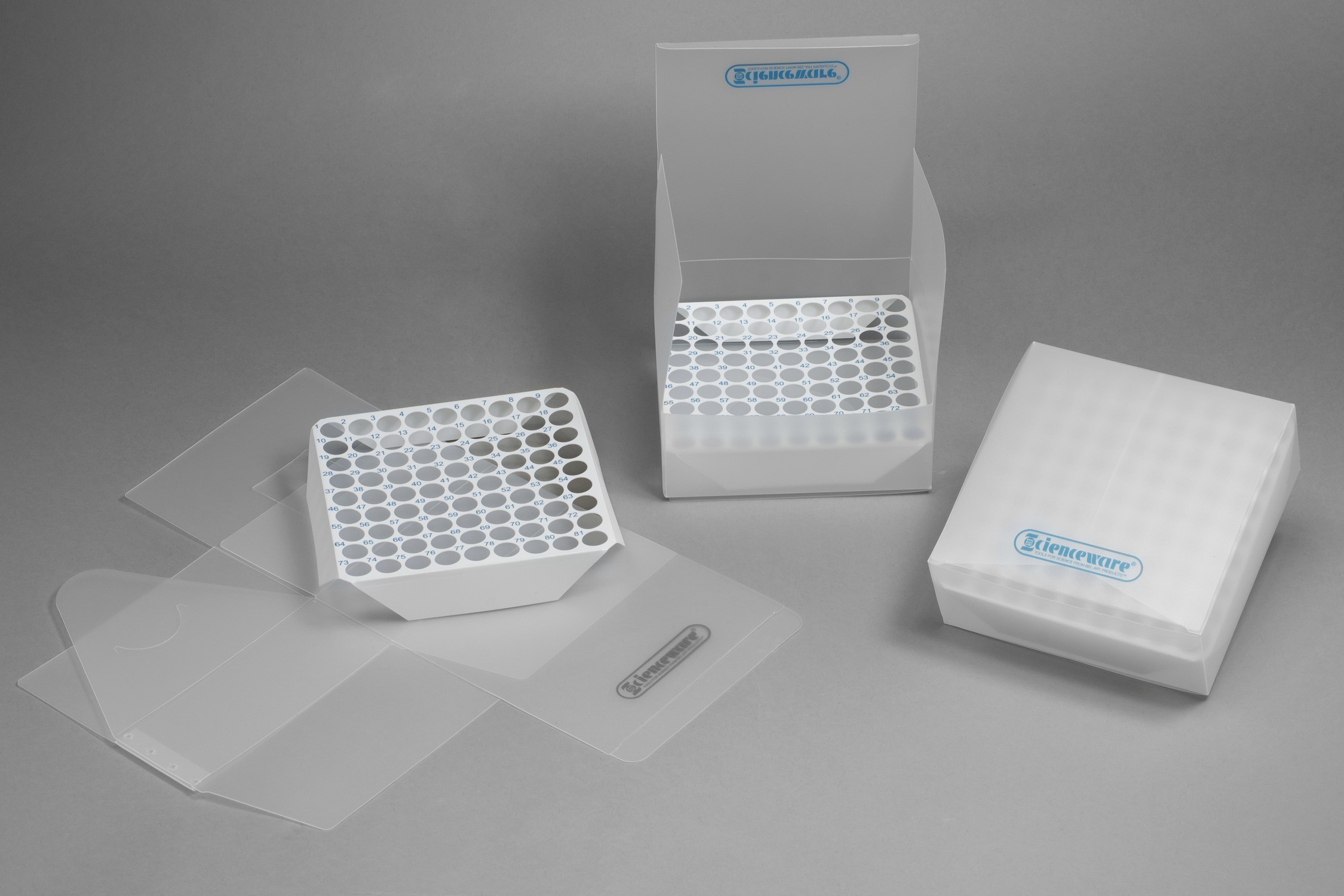 SP Bel-Art Pop Up 2 in. Freezer Box; 81-Place Divider, 5¼ x 5¼ x 2 in., Polypropylene (Pack of 12)