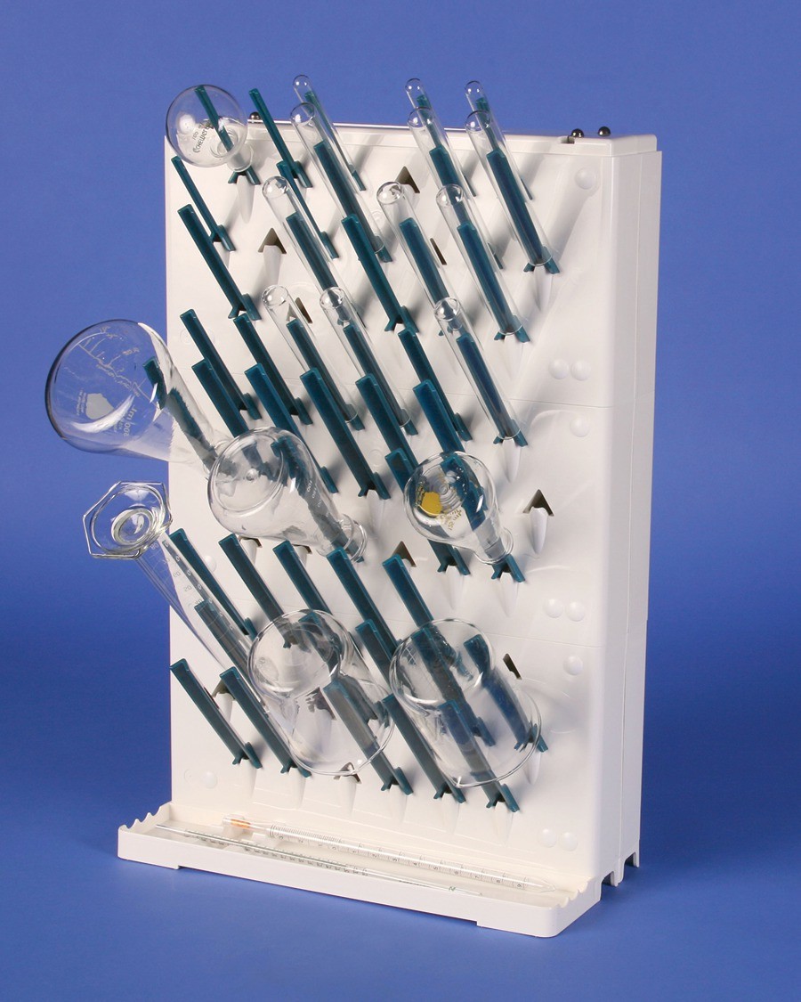 SP Bel-Art Lab-Aire II Single-Sided Non-Electric Benchtop Glassware Dryer; 3 Tier, 14.75 x 7 x 22.4 in.