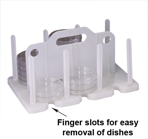 Contact Plate / Petri Dish Racks - White Polypropylene