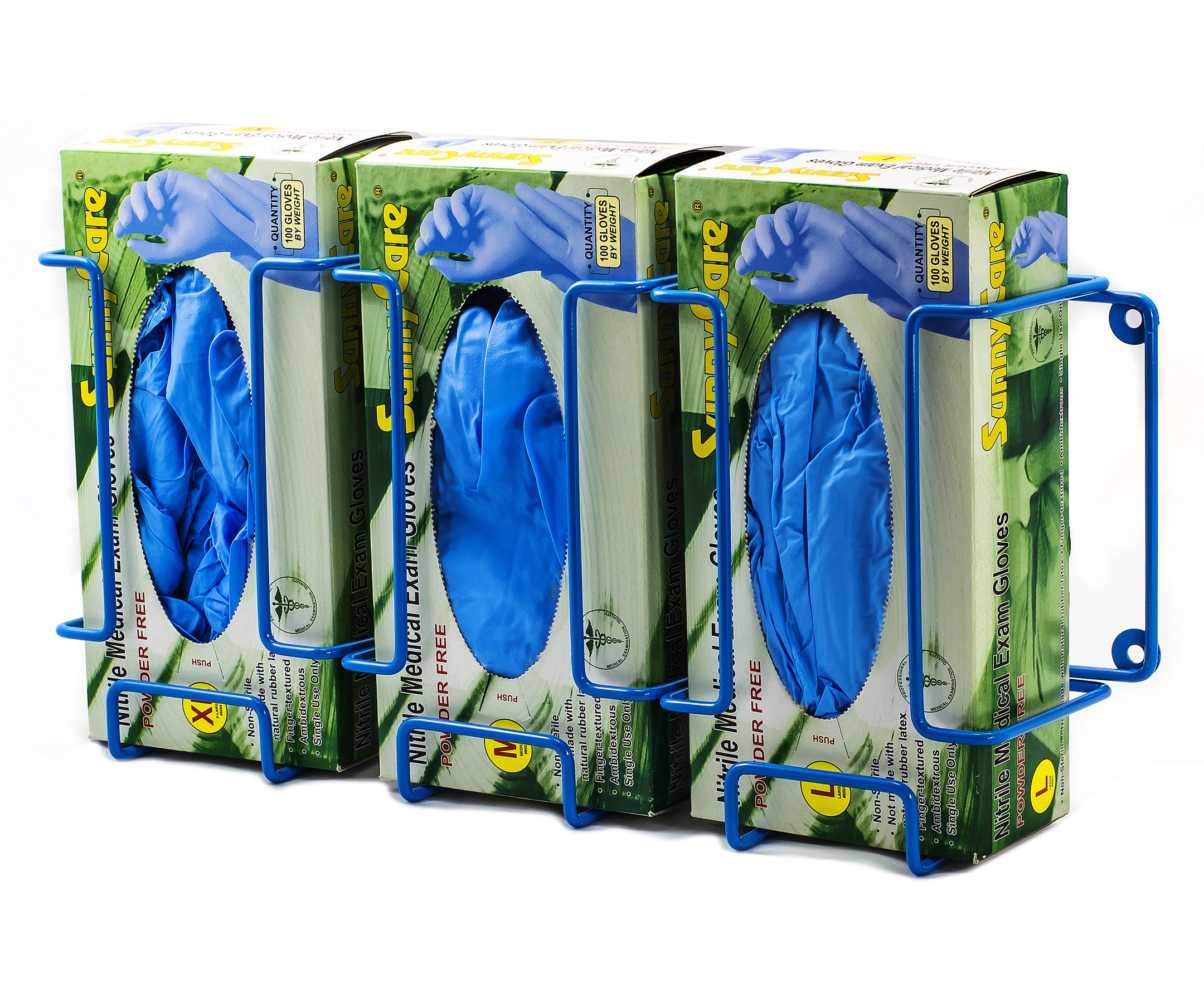 SP Bel-Art Poxygrid Glove Dispenser Rack; Triple Box Holder, 17½ x 4¼ x 8¼ in., Blue