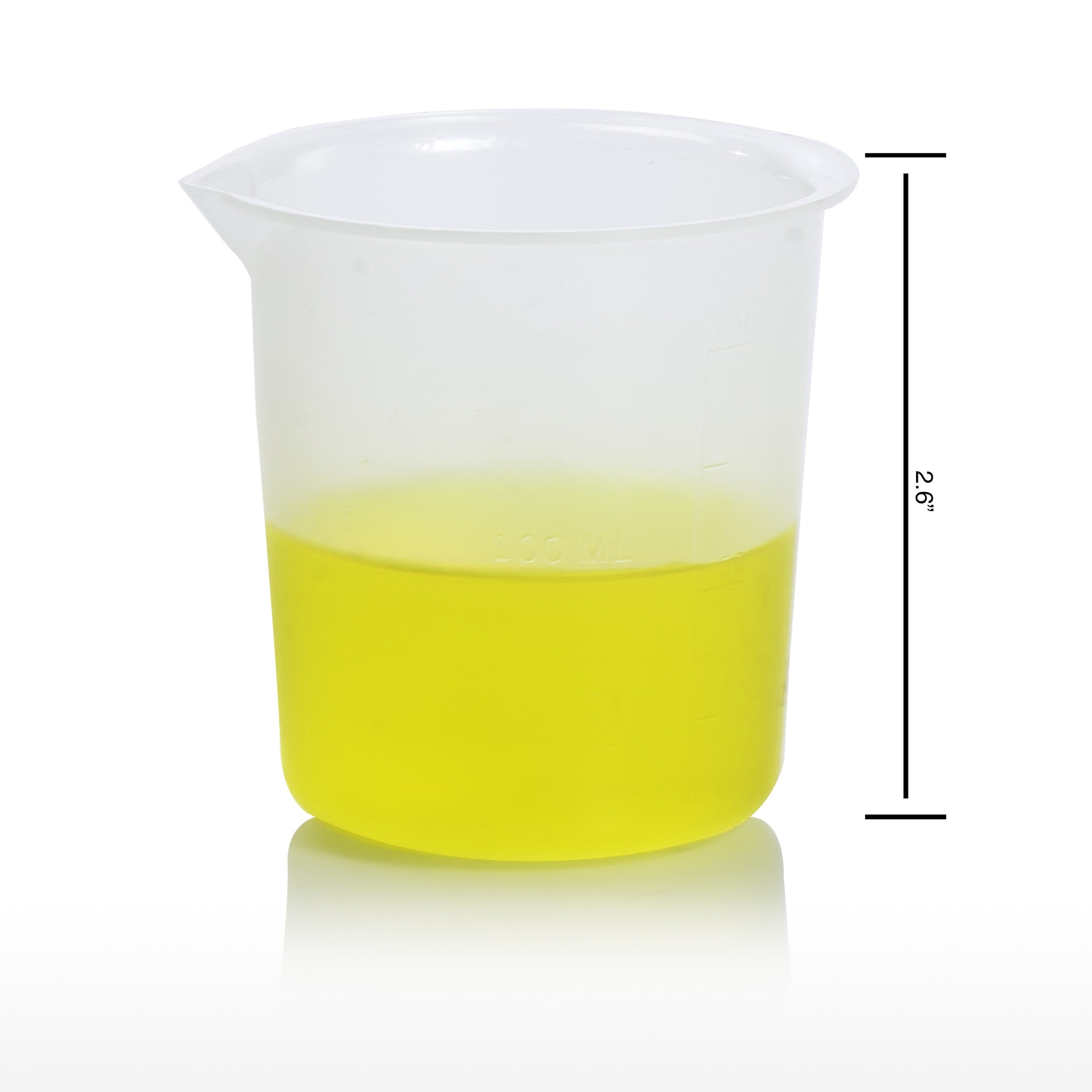 SP Bel-Art Graduated Griffin Low-Form 100ml Beakers; Polypropylene, 25ml Graduation (Pack of 12)