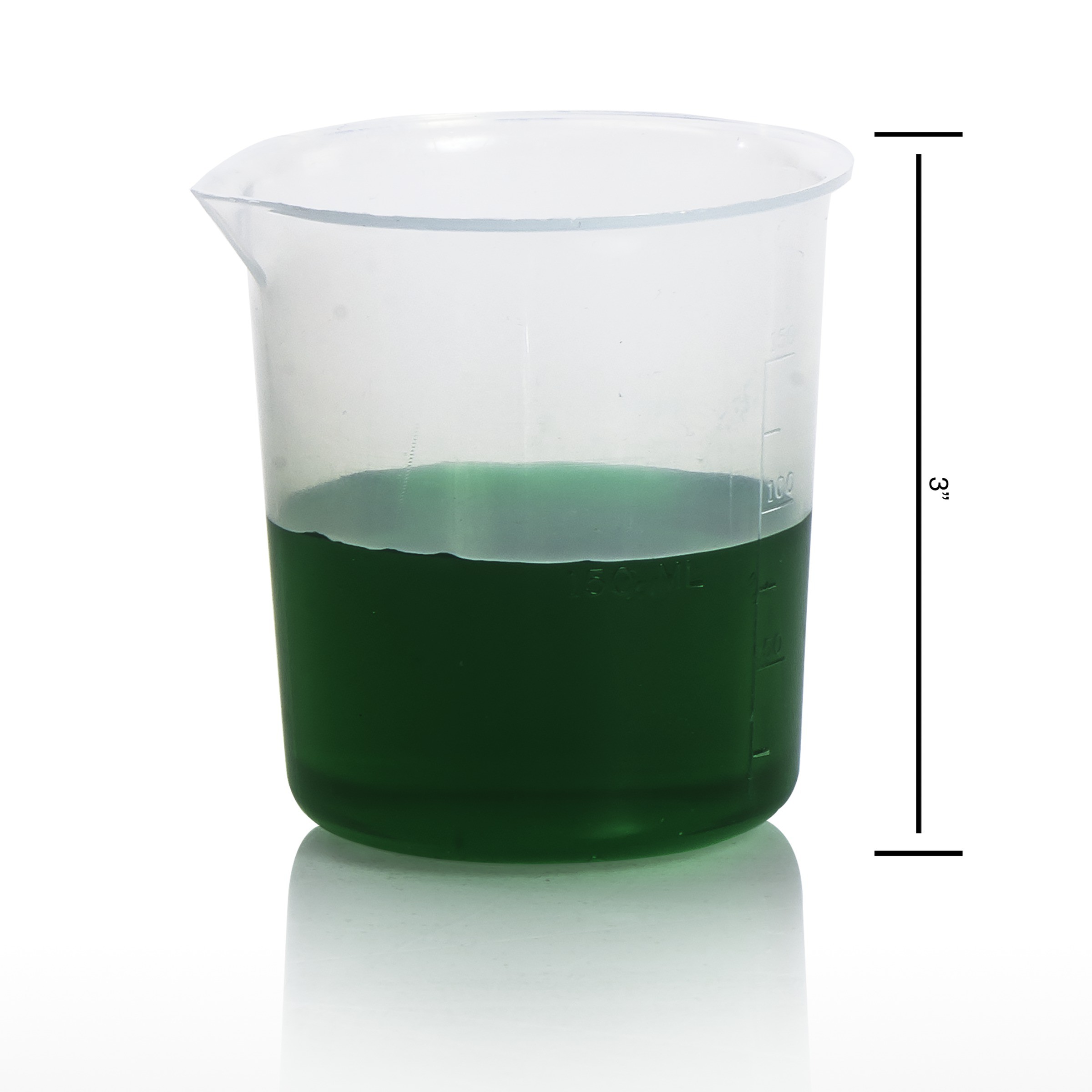 SP Bel-Art Graduated Griffin Low-Form 150ml Beakers; Polypropylene, 25ml Graduation (Pack of 12)