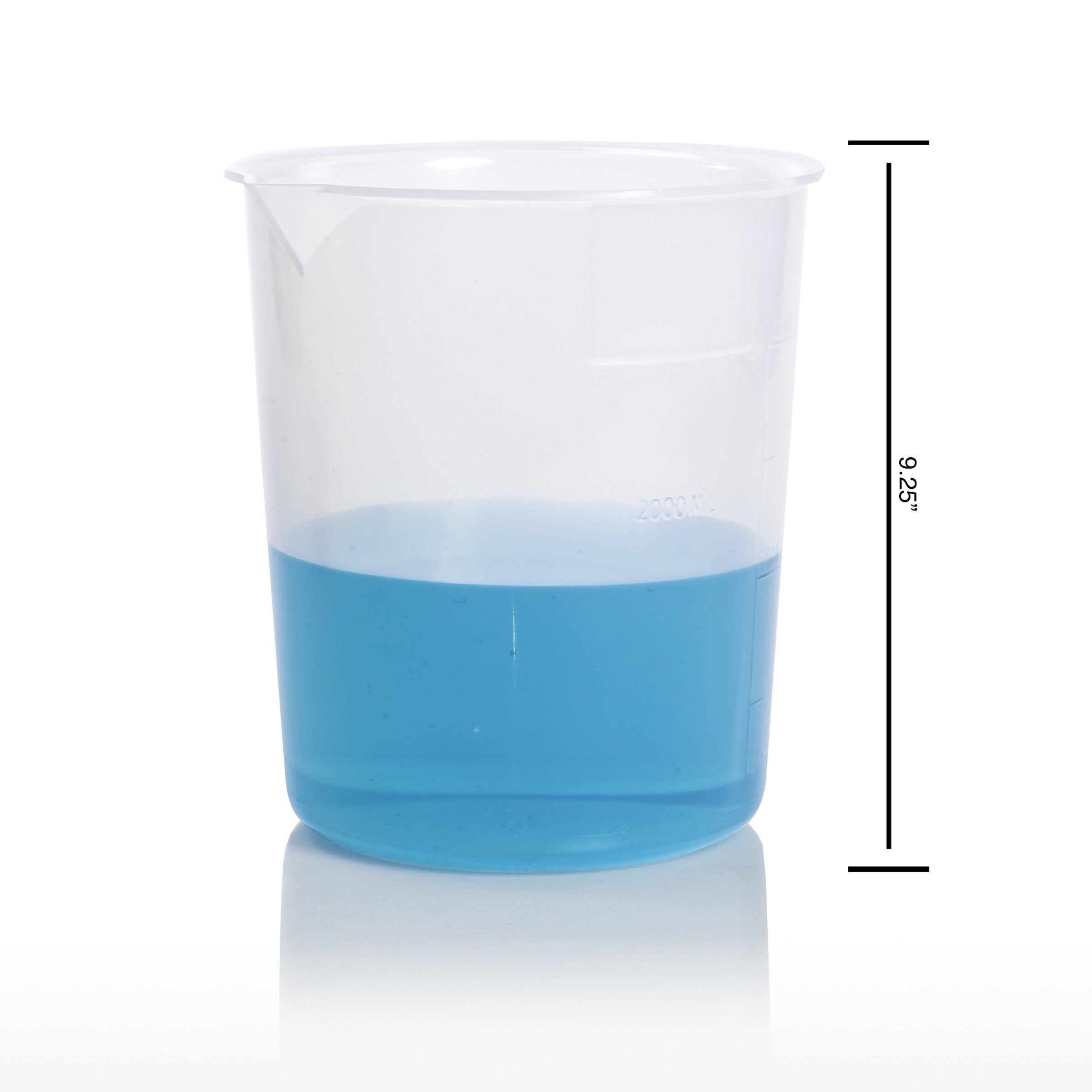 SP Bel-Art Graduated Griffin Low-Form 4000ml Beaker; Polypropylene, 1000ml Graduation