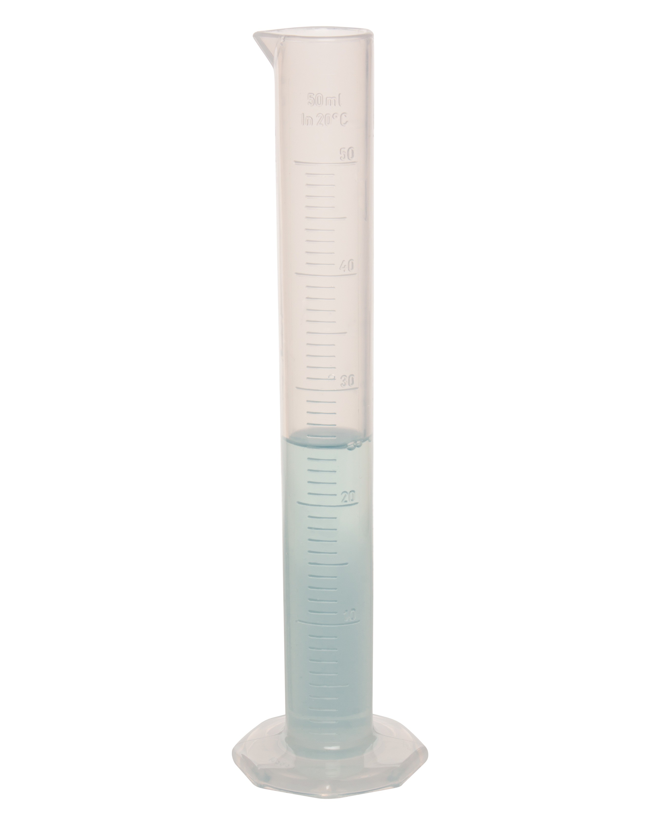 SP Bel-Art Single Scale 50ml Polypropylene Graduated Cylinder; 1.0ml Graduation