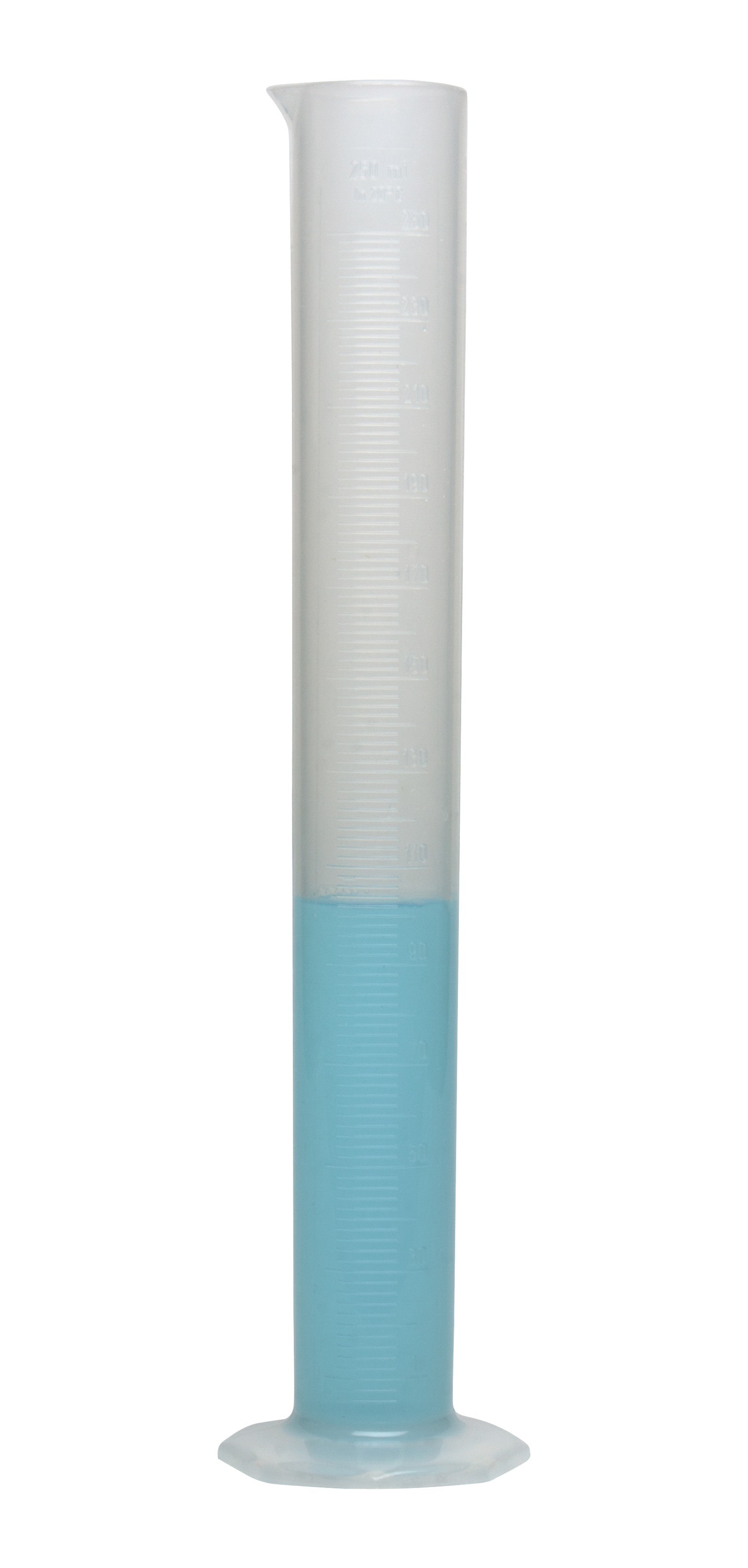 SP Bel-Art Single Scale 250ml Polypropylene Graduated Cylinder; 2.0ml Graduation