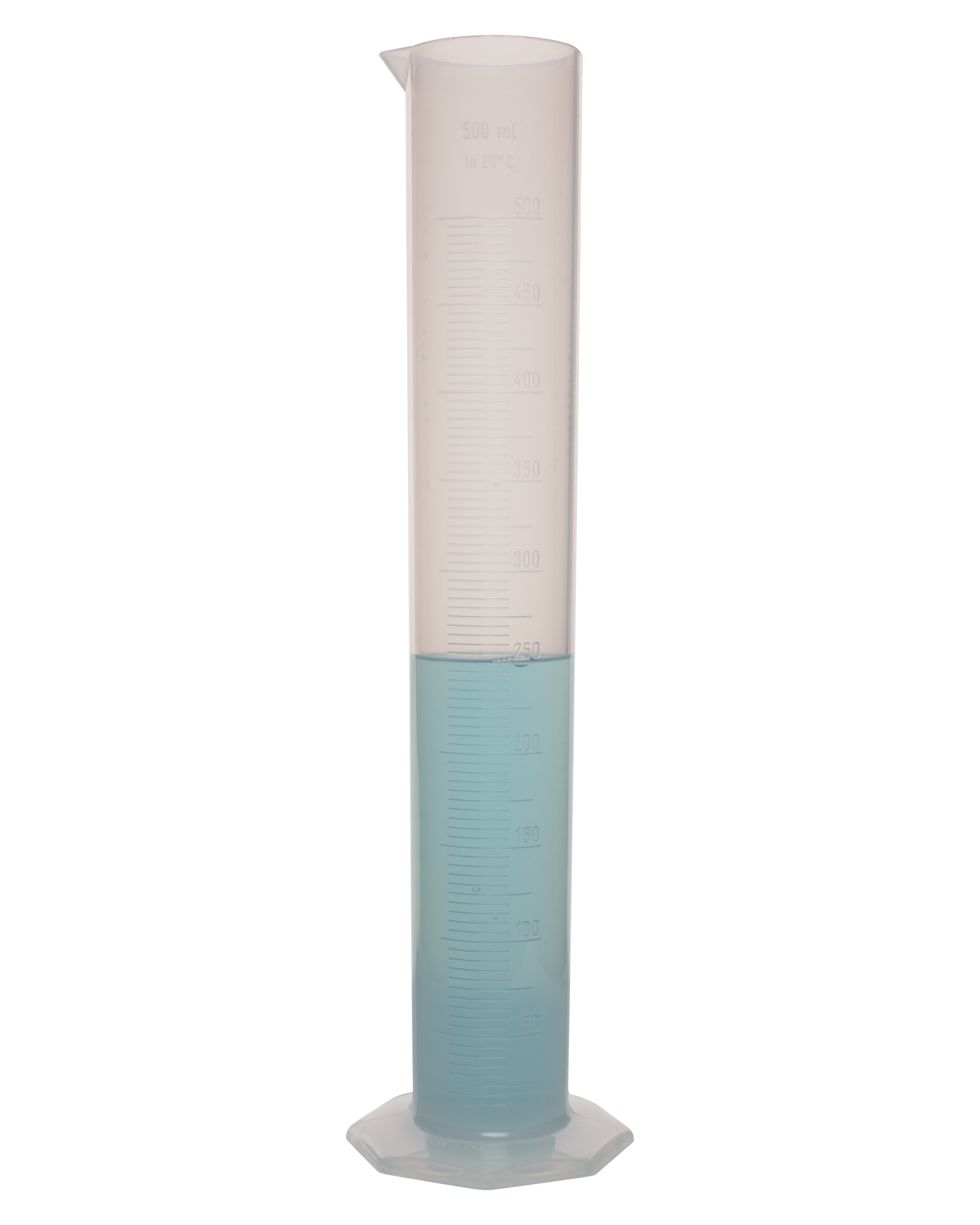 SP Bel-Art Single Scale 500ml Polypropylene Graduated Cylinder; 5.0ml Graduation