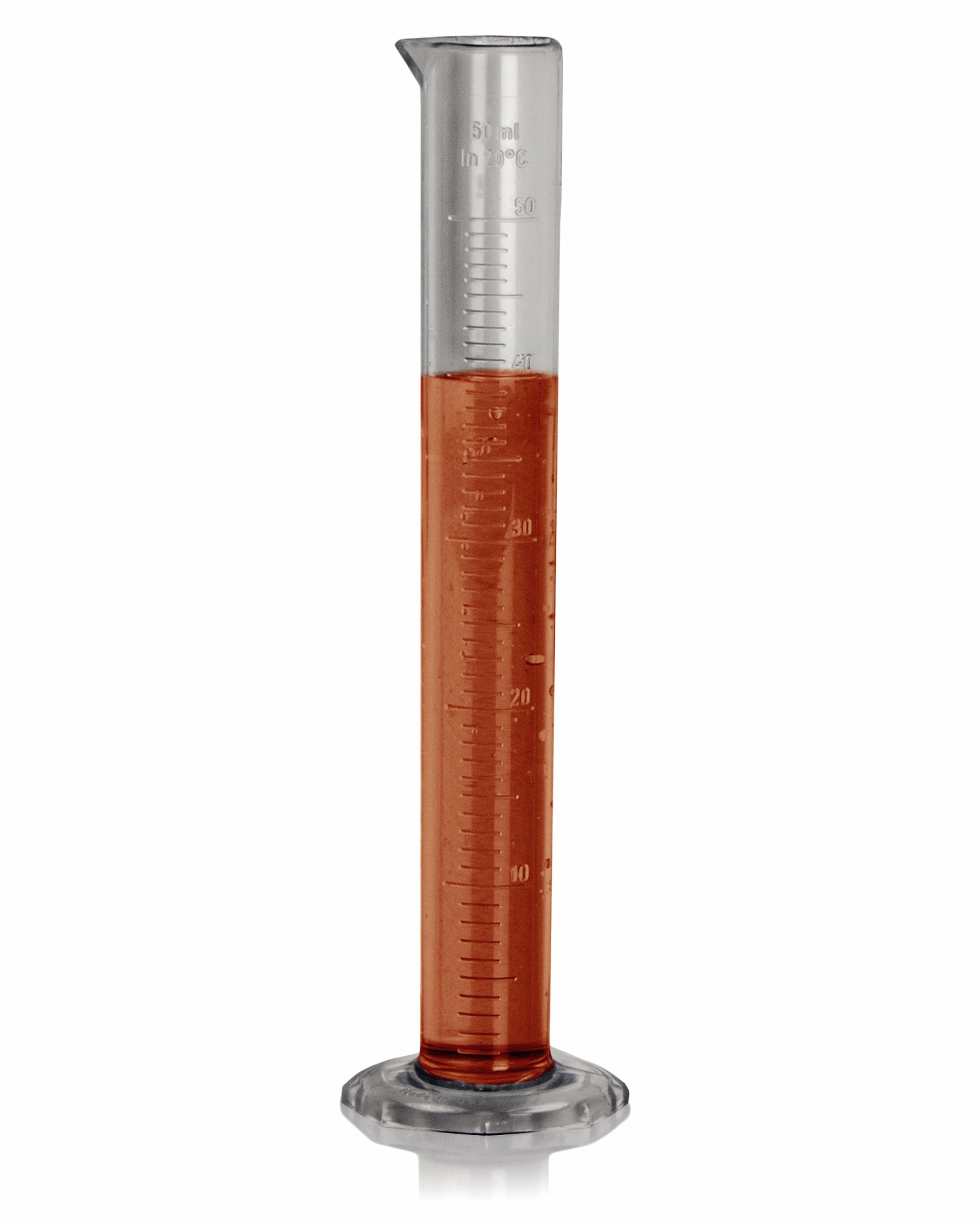 SP Bel-Art 50ml Clear TPX Graduated Cylinder; 1.0ml Graduation
