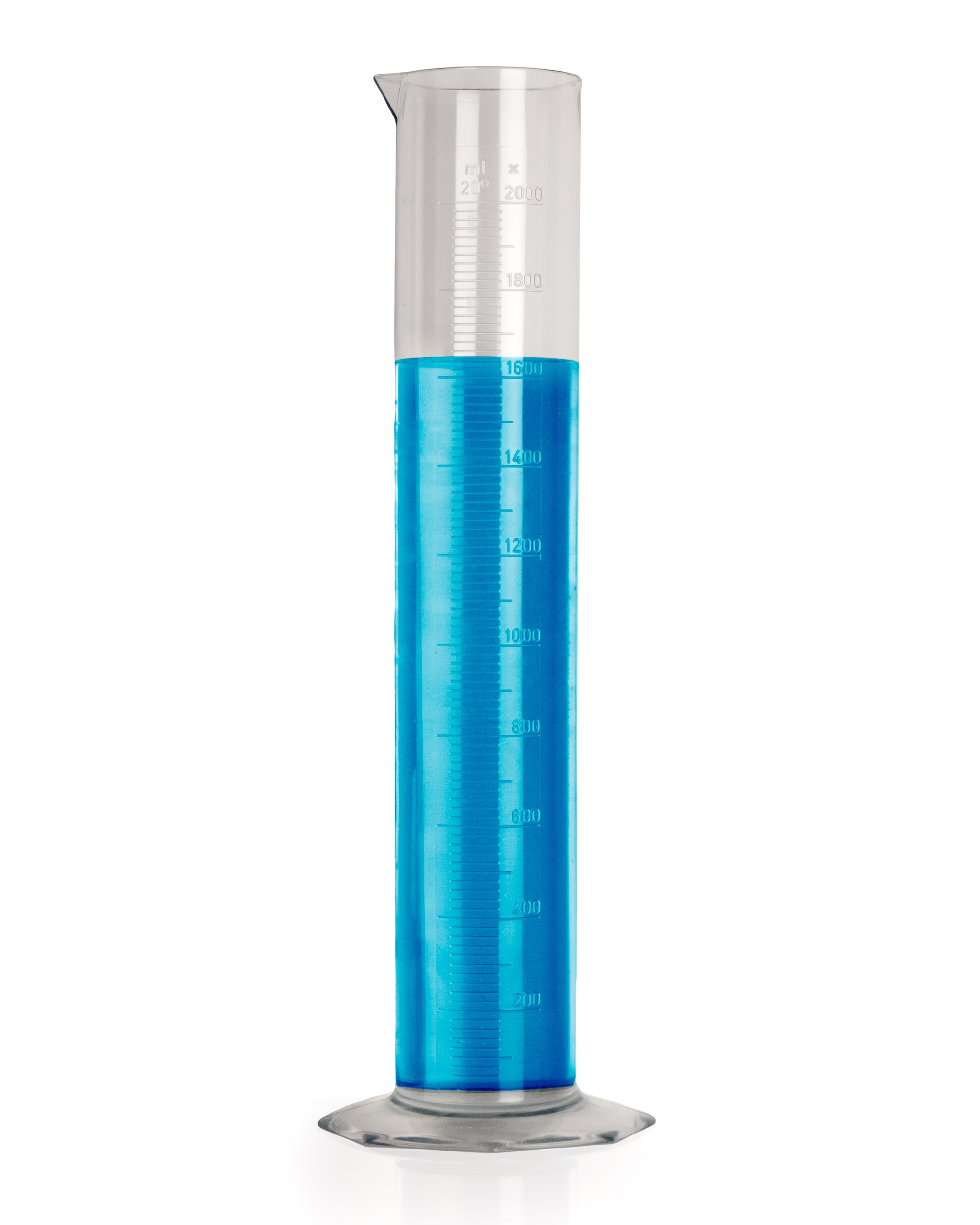SP Bel-Art 2000ml Clear TPX Graduated Cylinder; 20.0ml Graduation