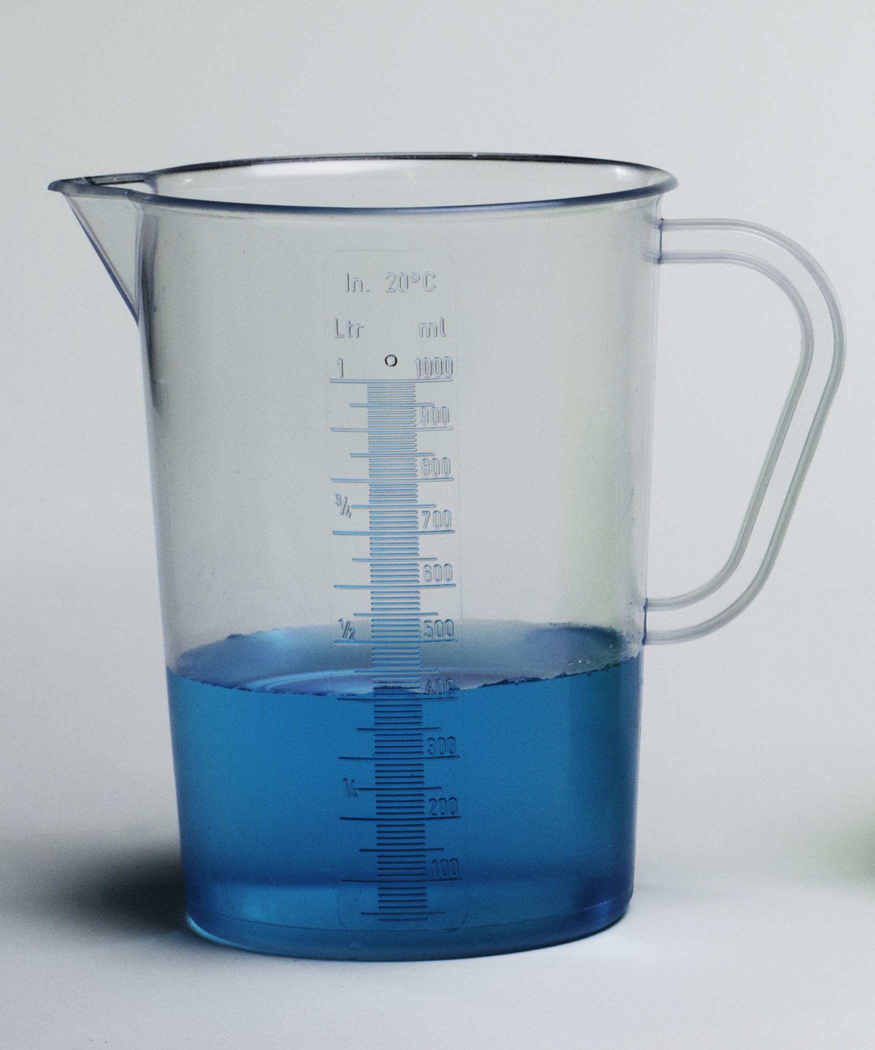 SP Bel-Art Tall Form 1000ml Clear TPX Graduated Pitcher; 10ml Graduation
