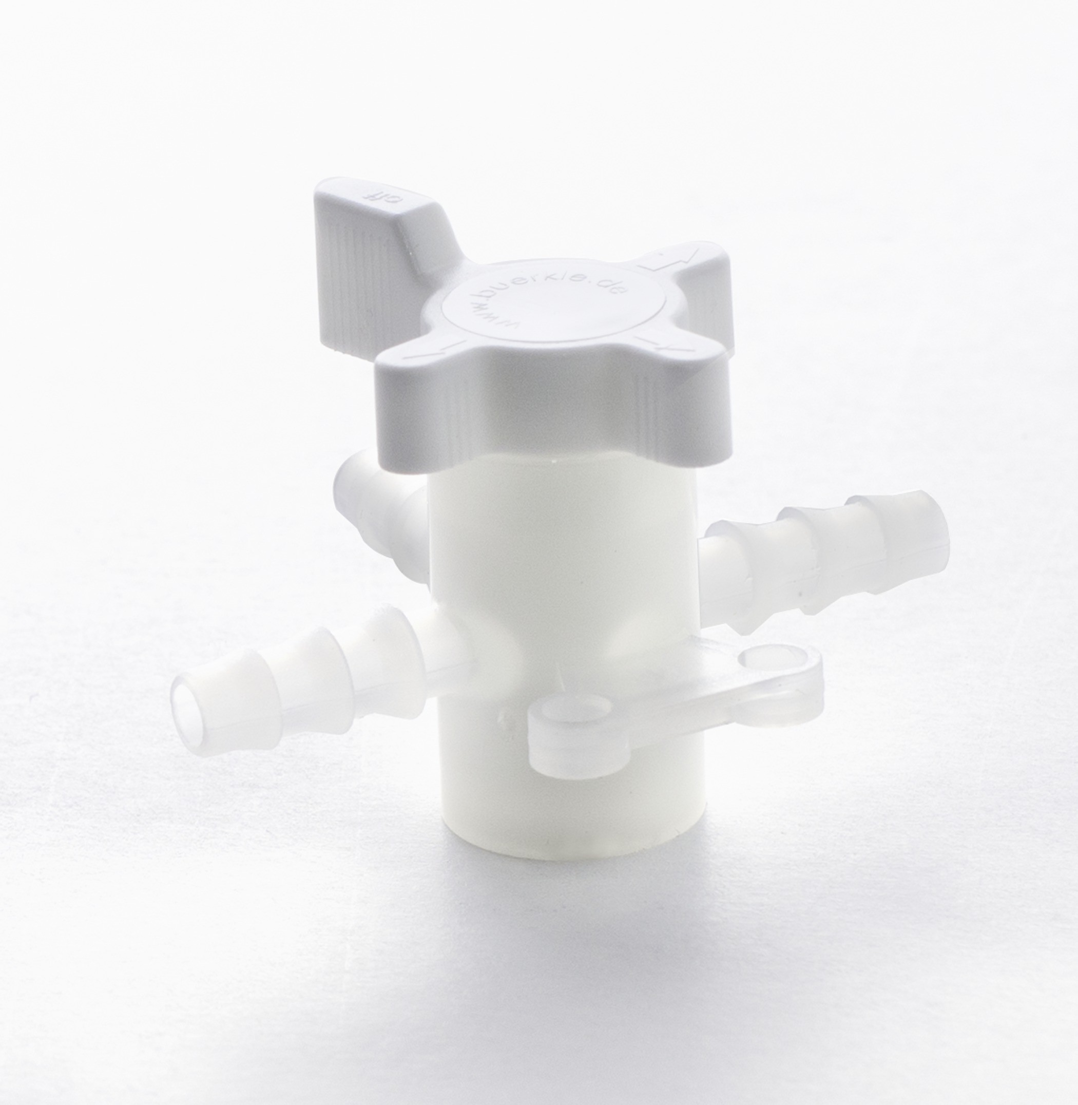 SP Bel-Art Three-Way Fluoroplastic Stopcock for 6mm Tubing; 4mm Bore