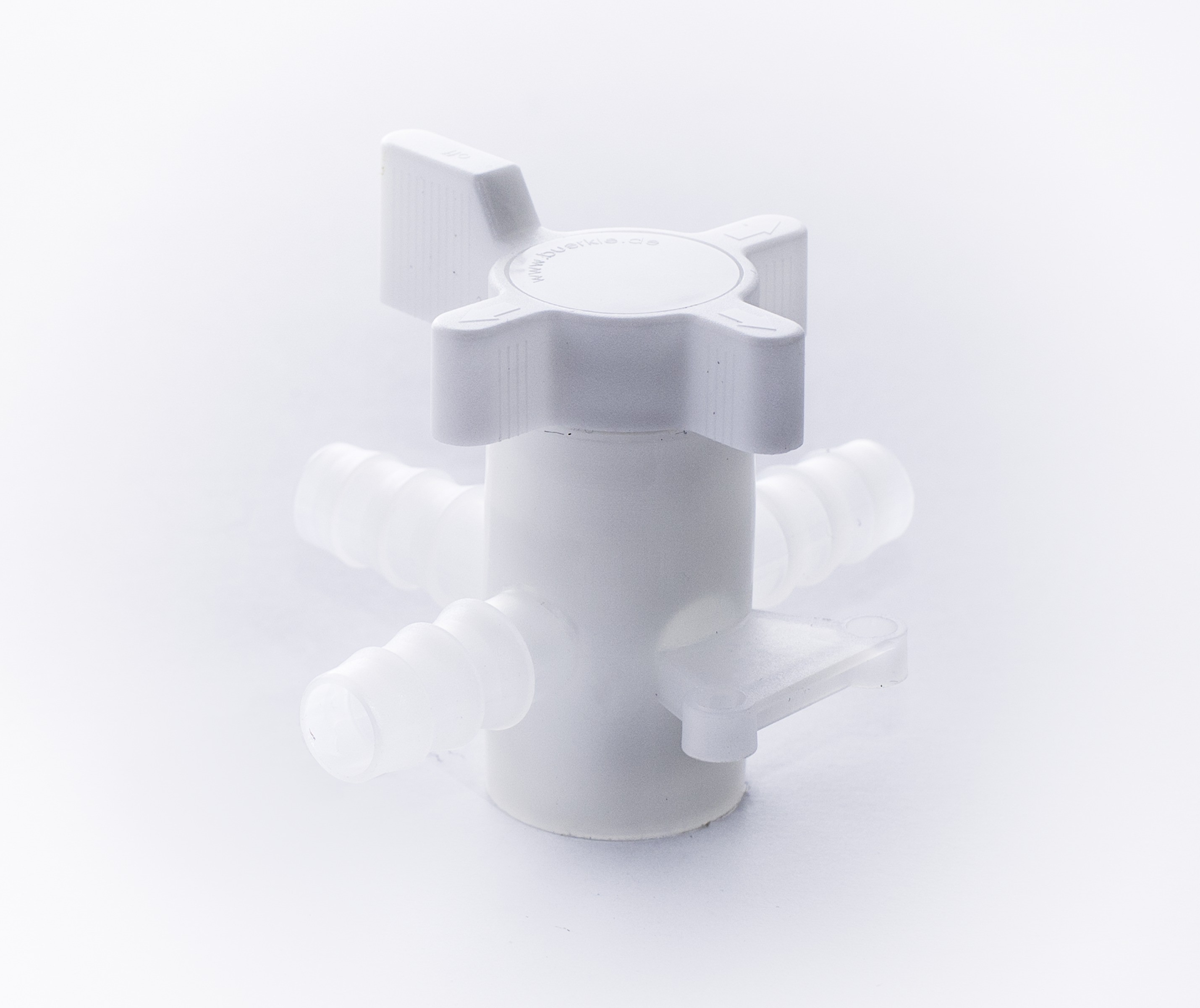 SP Bel-Art Three-Way Fluoroplastic Stopcock for 10mm Tubing; 8mm Bore