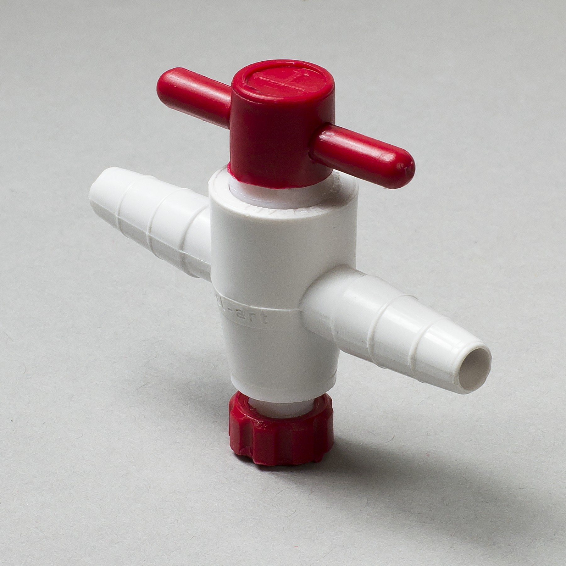 SP Bel-Art Two-Way Stopcock for ¼ in. to ⅜ in. Tubing; 2mm Bore, PTFE