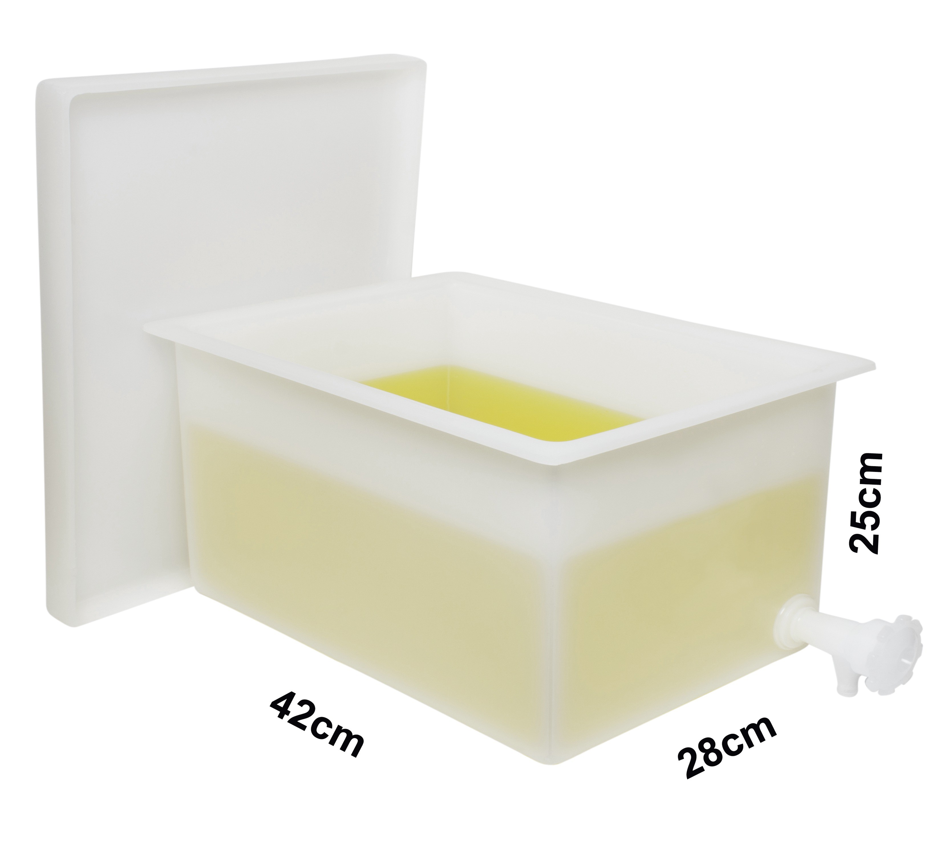 SP Bel-Art Heavy Duty Polyethylene Rectangular Tank with Top Flanges and Faucet; 16.5 x 11 x 10 in.