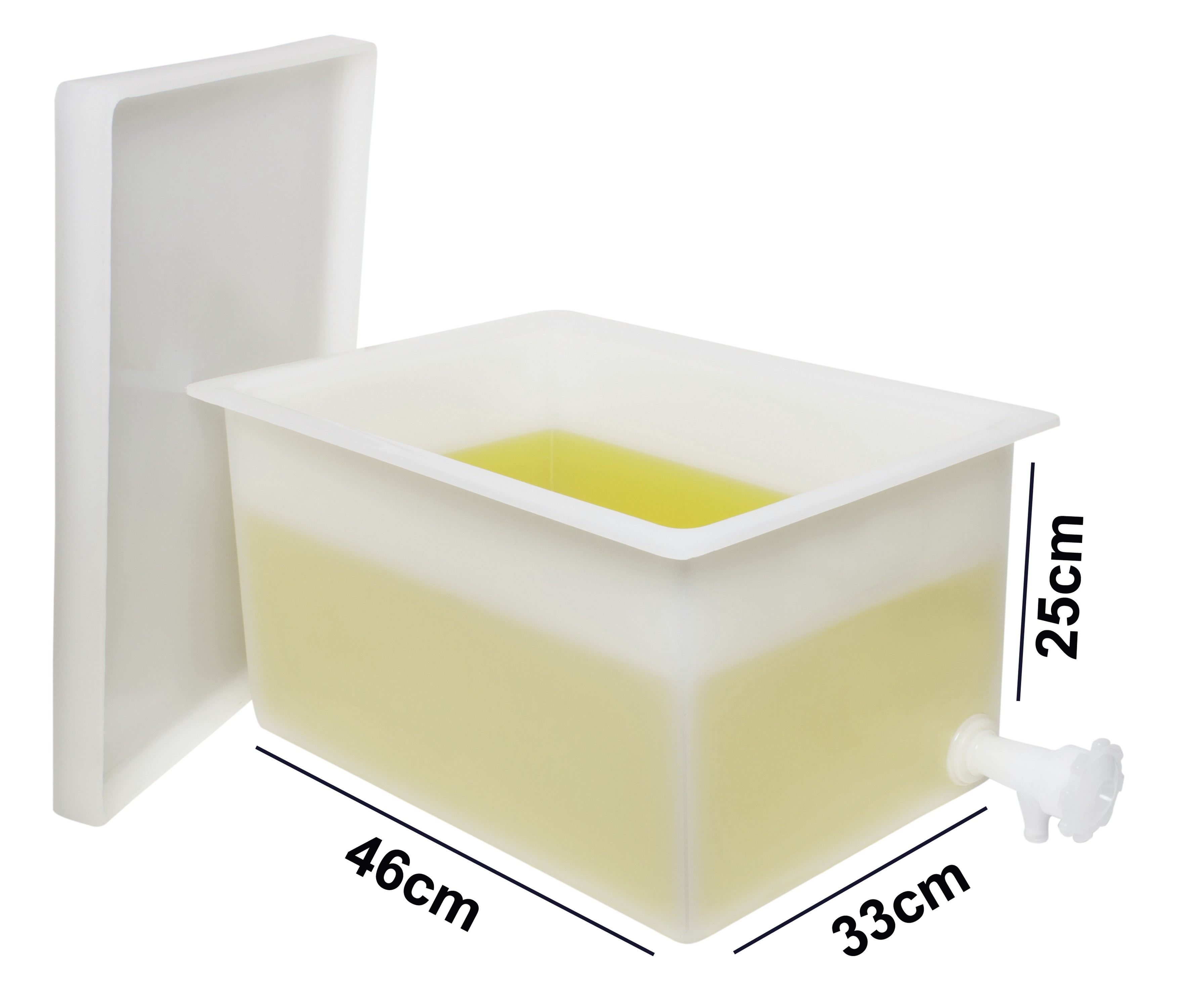 SP Bel-Art Heavy Duty Polyethylene Rectangular Tank with Top Flanges and Faucet; 18 x 13 x 10 in.