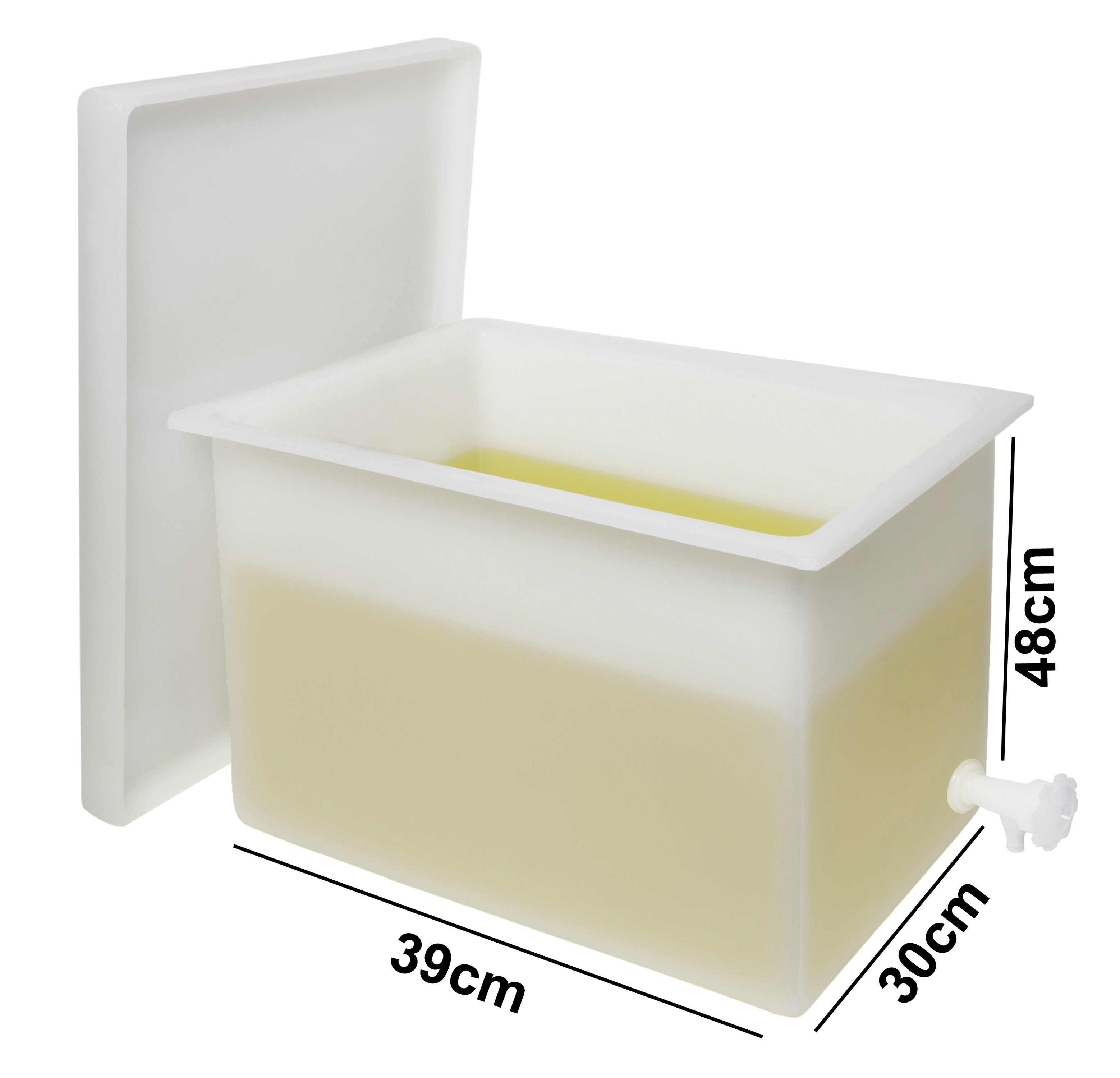 SP Bel-Art Heavy Duty Polyethylene Rectangular Tank with Top Flanges and Faucet; 15.25 x 12 x 19 in.