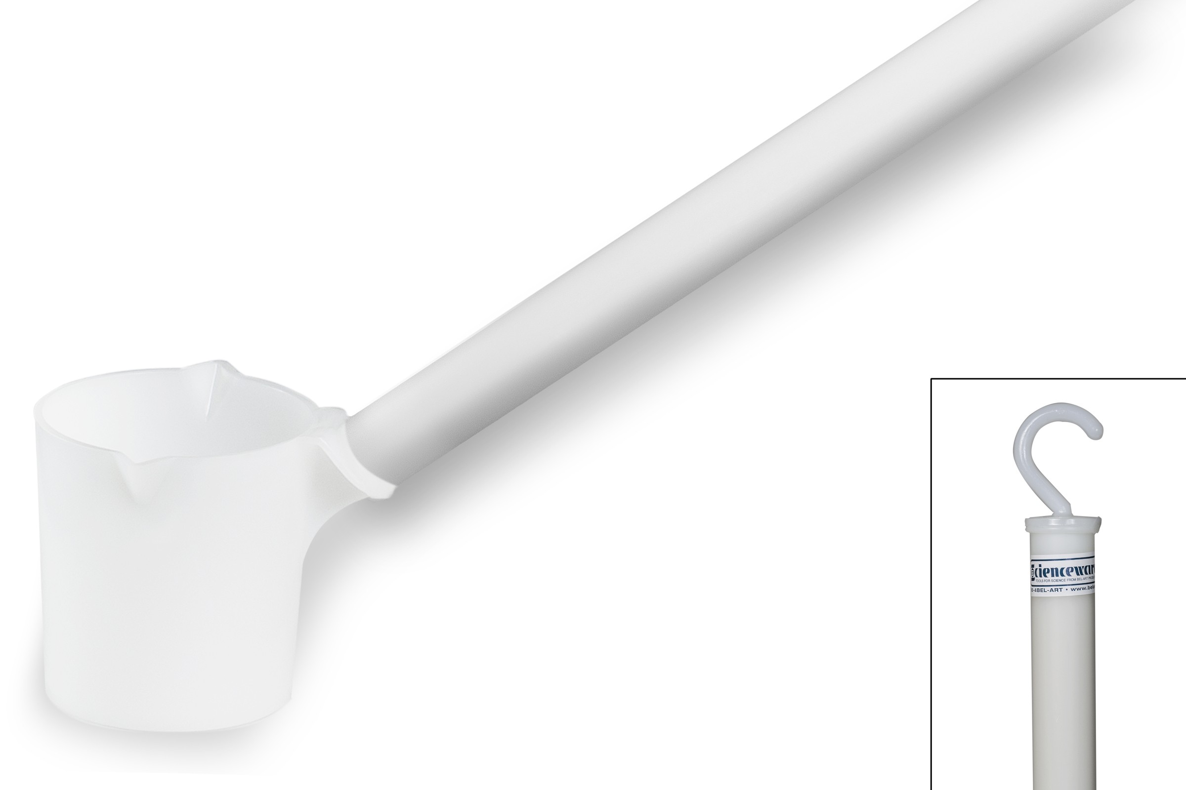 SP Bel-Art Long-Handled Dipper; 16oz, 6ft Handle, Plastic