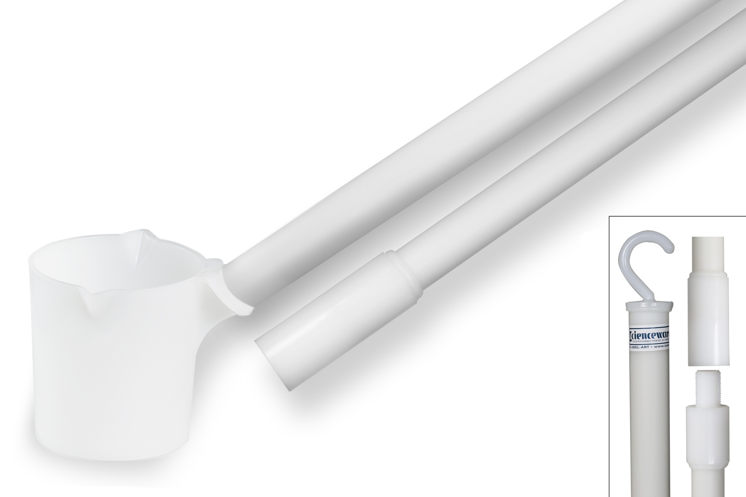 SP Bel-Art Long-Handled Dipper; 16oz, 12ft 2 Piece Handle, Plastic