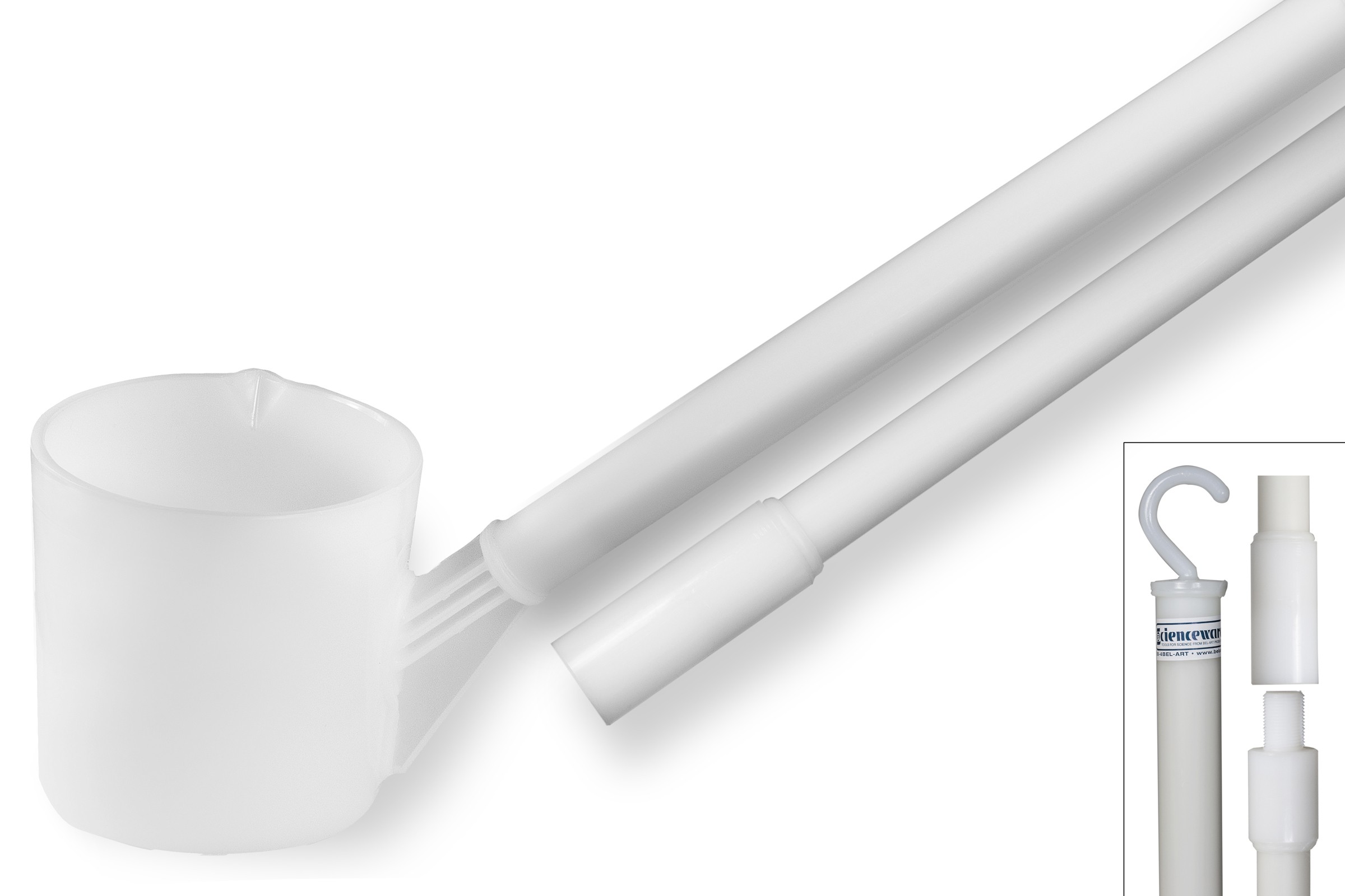 SP Bel-Art Long-Handled Dipper; 32oz, 12ft 2 Piece Handle, Plastic