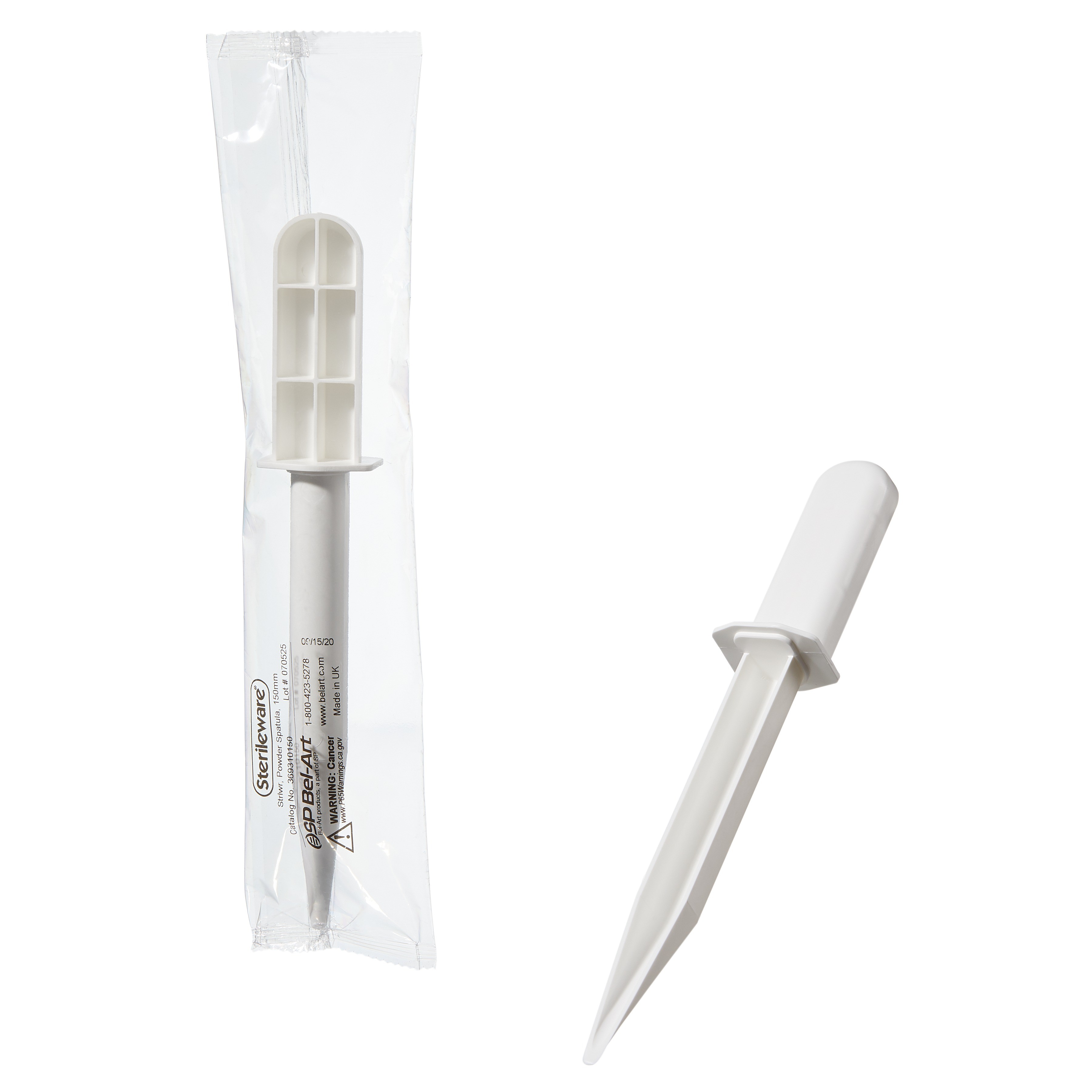 Sterileware Cupped Powder Spatulas; 15cm, White, Individually Wrapped (Pack of 100)