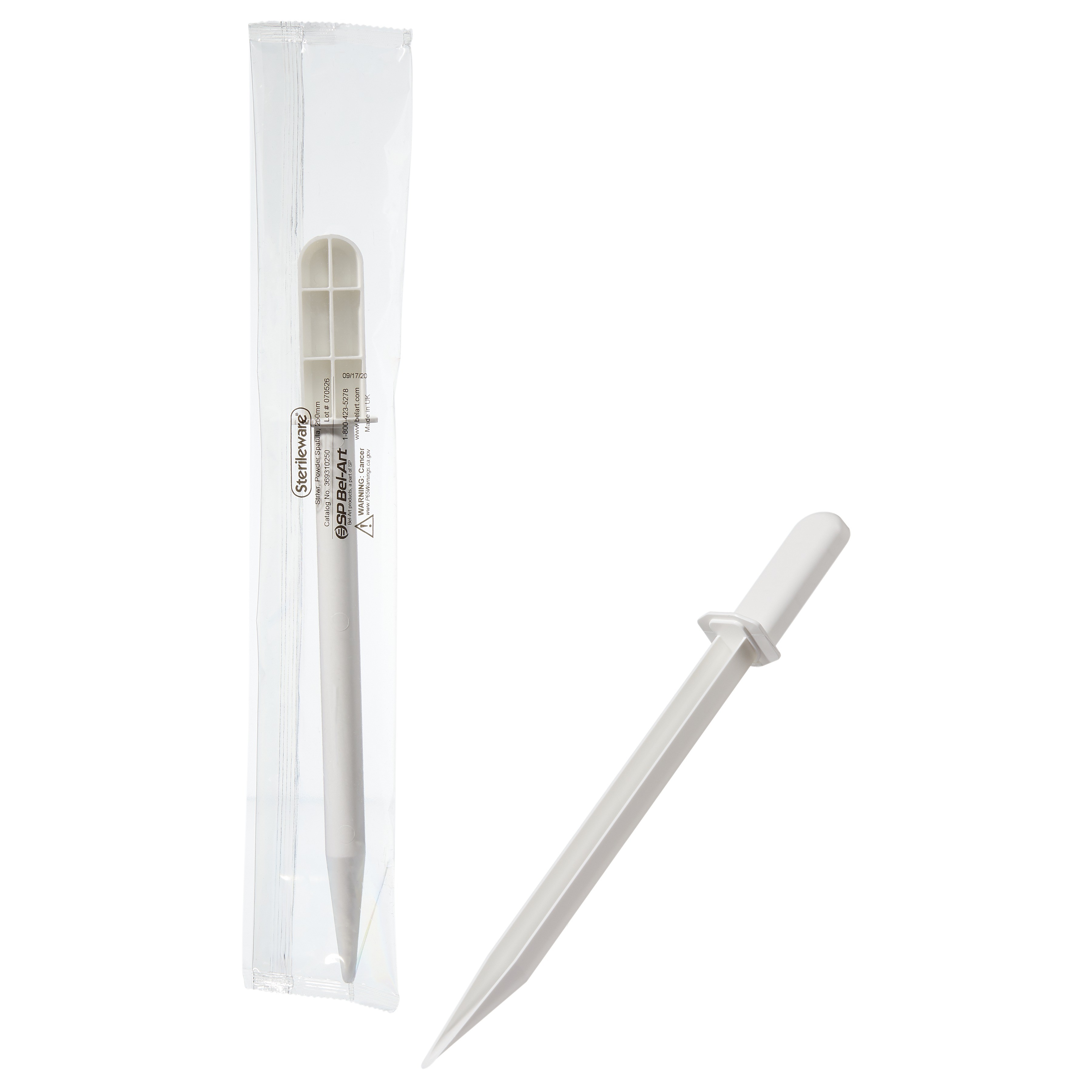 Sterileware Cupped Powder Spatulas; 25cm, White, Individually Wrapped (Pack of 100)