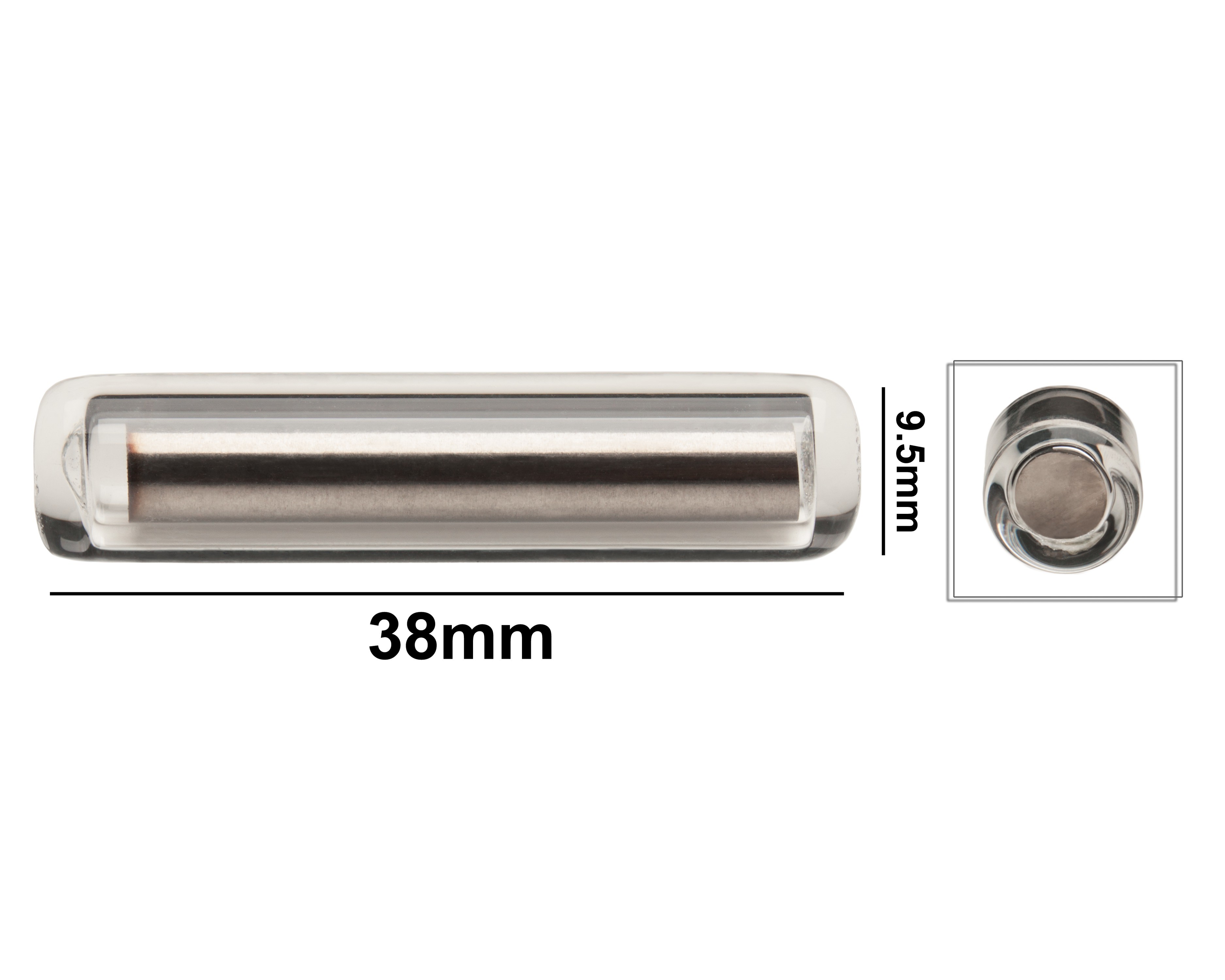 SP Bel-Art Pyrex Magnetic Stirring Bar; Glass Encapsulated, 38 x 9.5mm